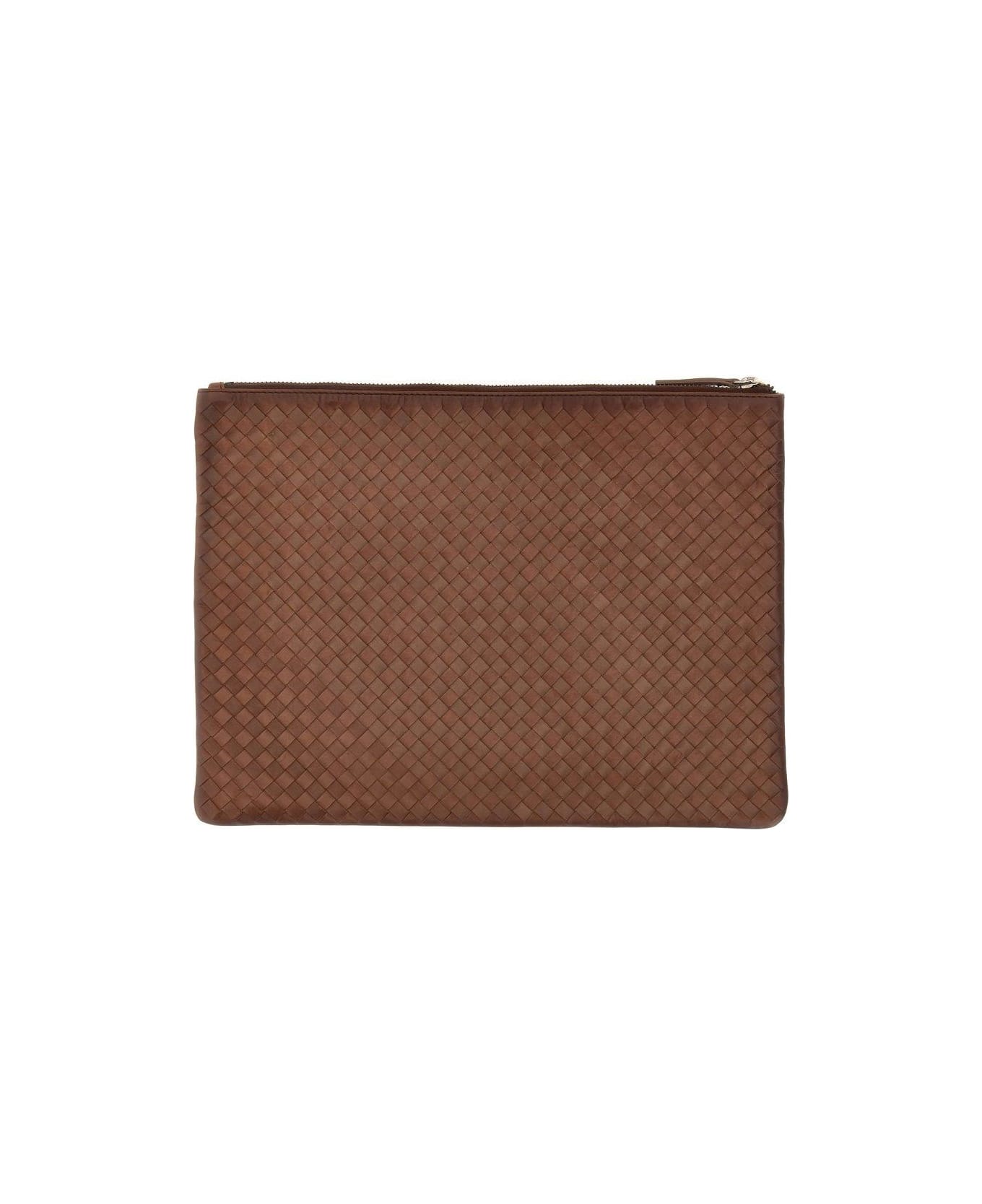 Dragon Diffusion Pochette Woven Clutch Bag - BROWN