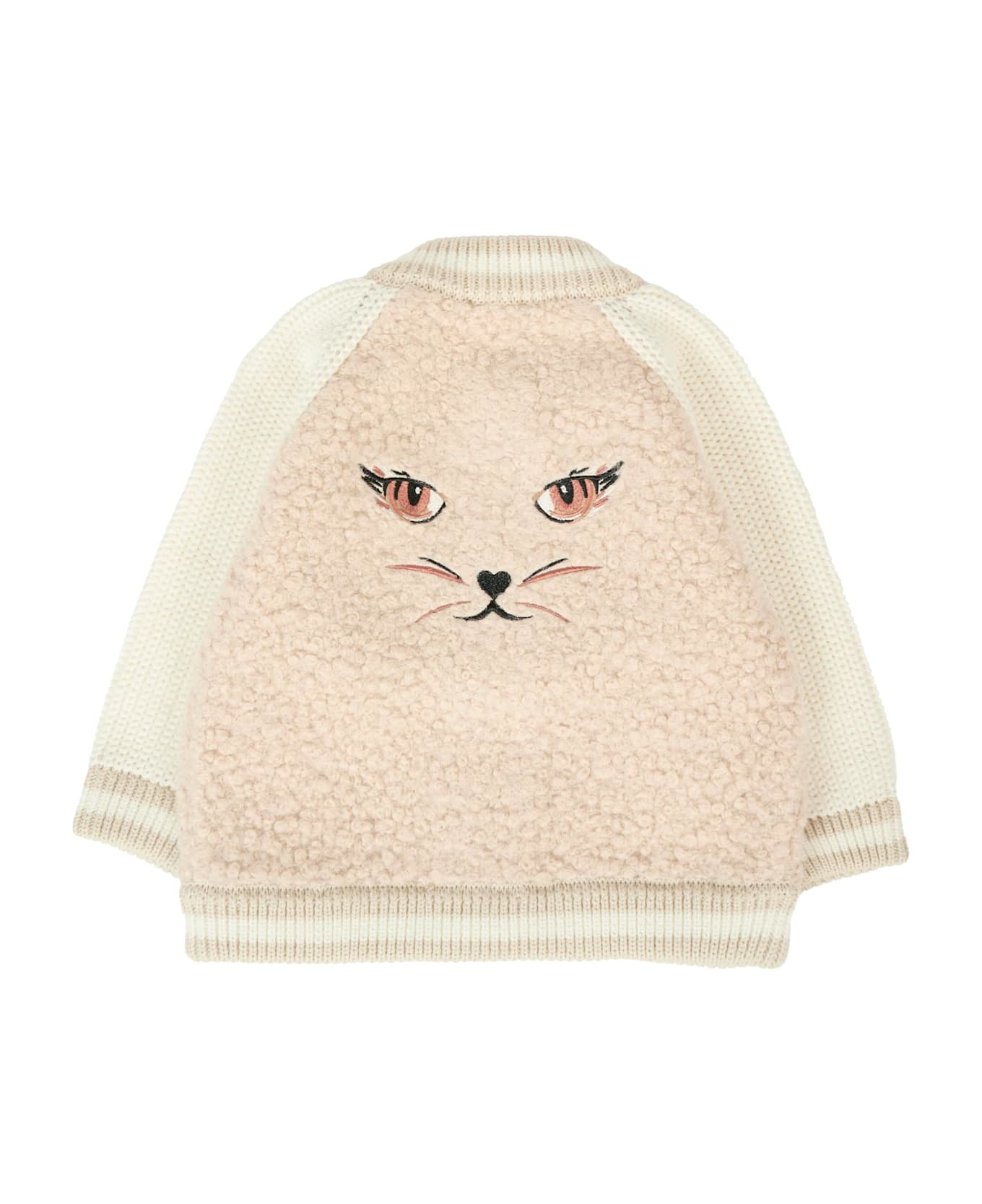 Givenchy Beige Bomber Jacket For Baby Girl With Logo - Beige