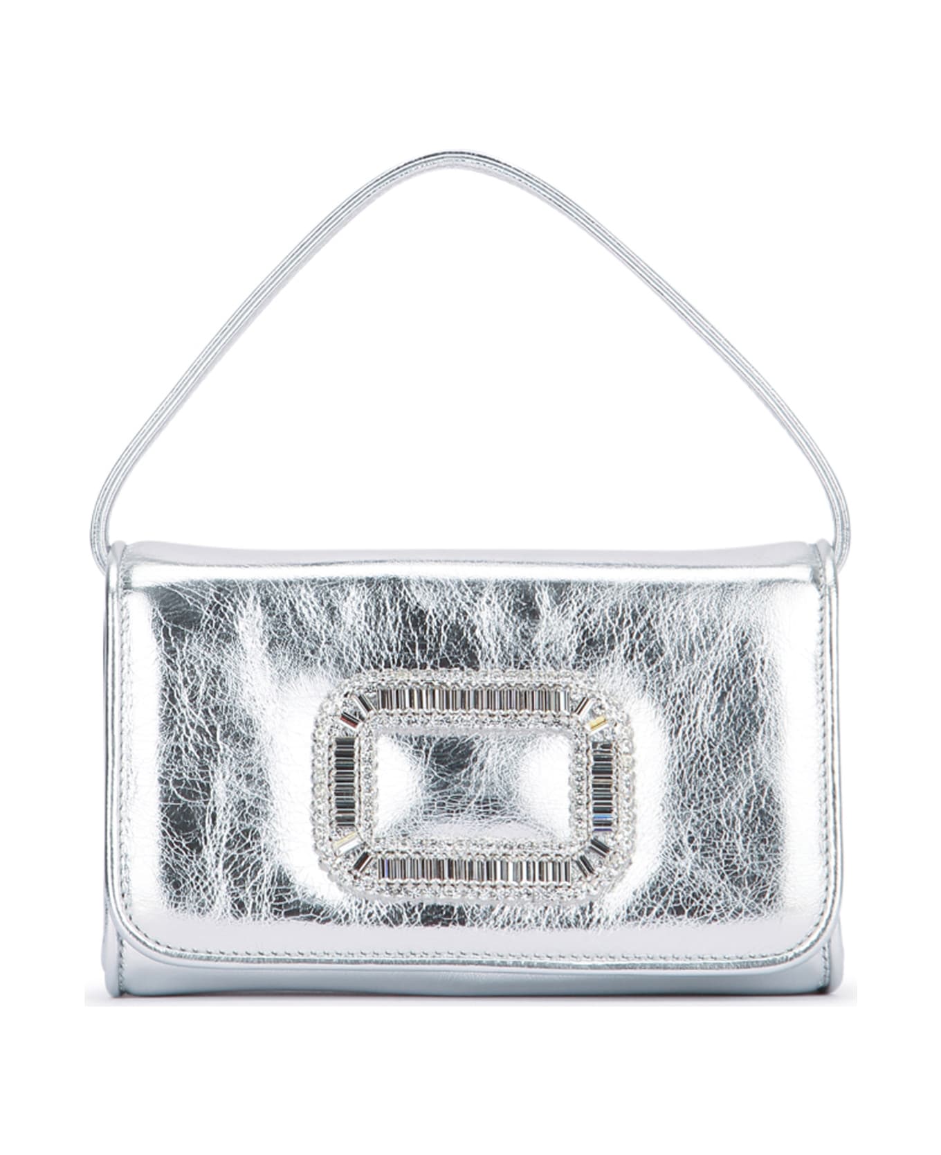 Roger Vivier Pilgrim Embellished Micro Tote Bag - Silver