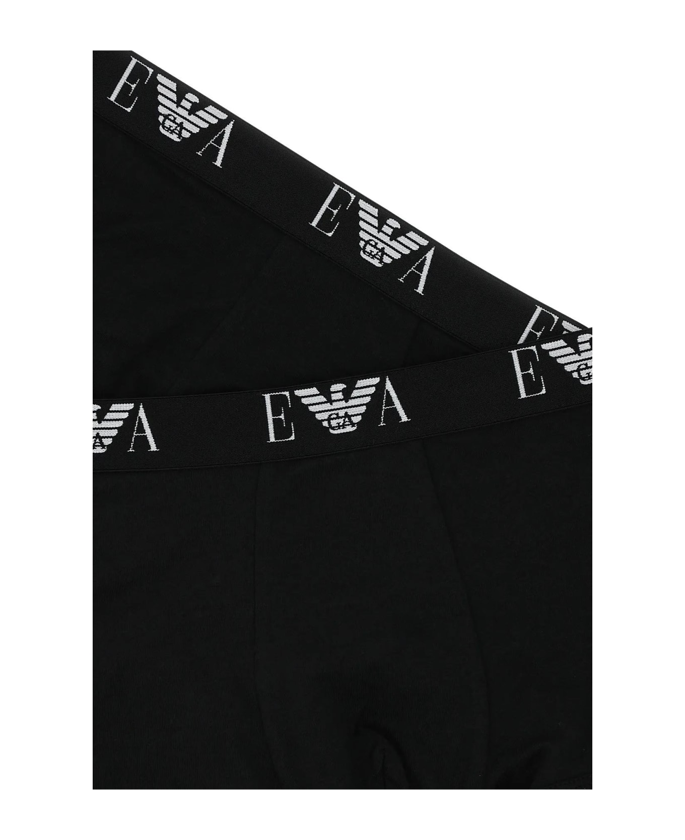 Emporio Armani Black Stretch Cotton Boxer Set - Black