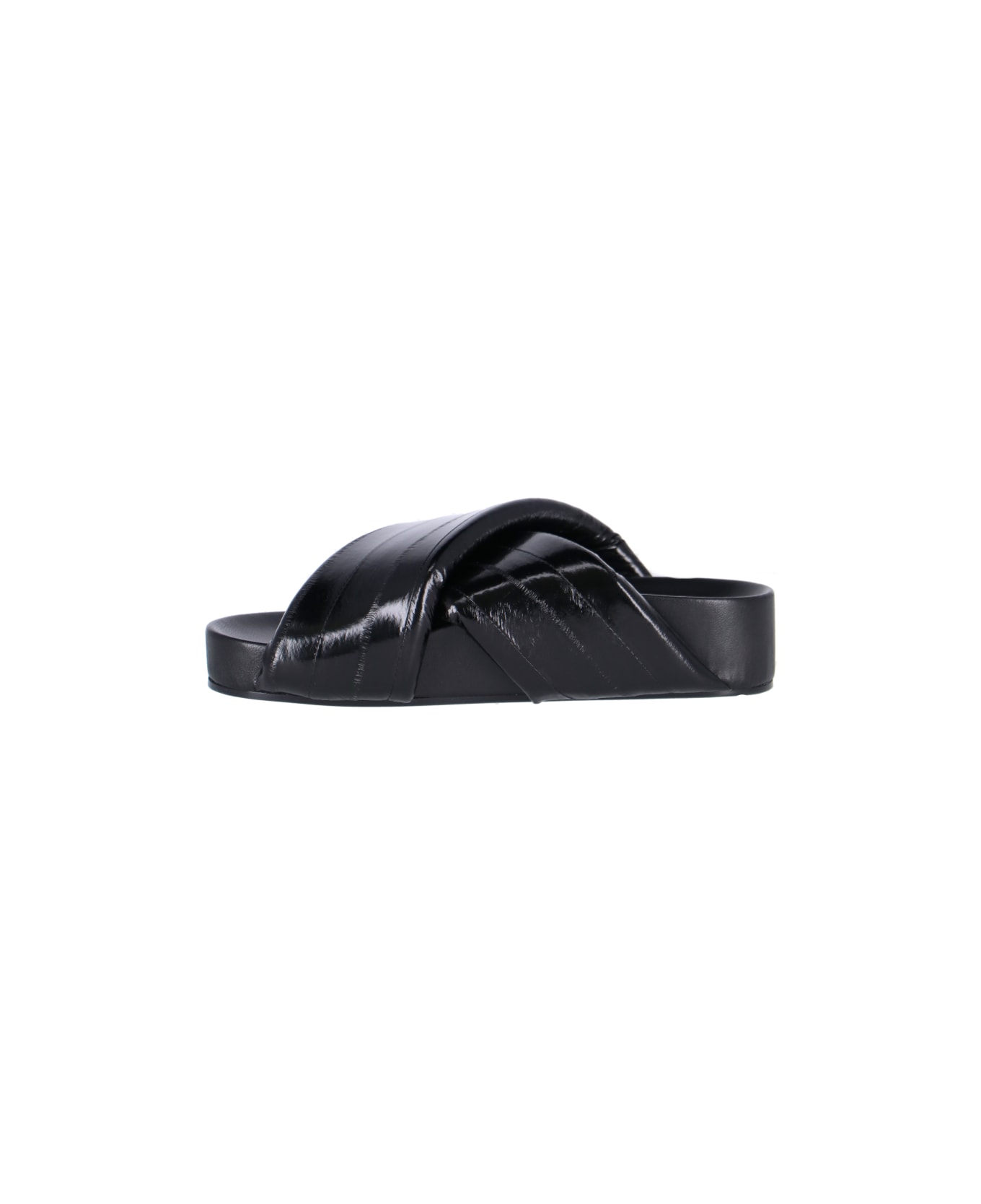 Jil Sander Crossed Sandals - BLACK