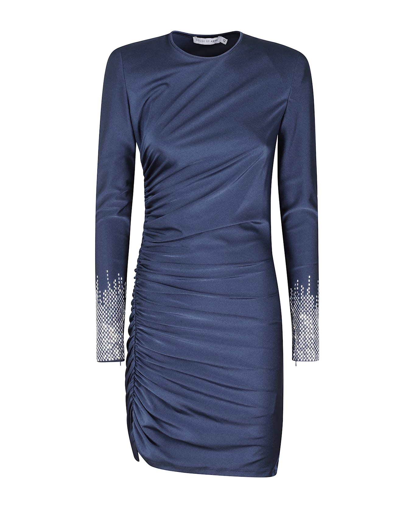 Amen Nylon Knitted Dress - Navy Blue Crystal