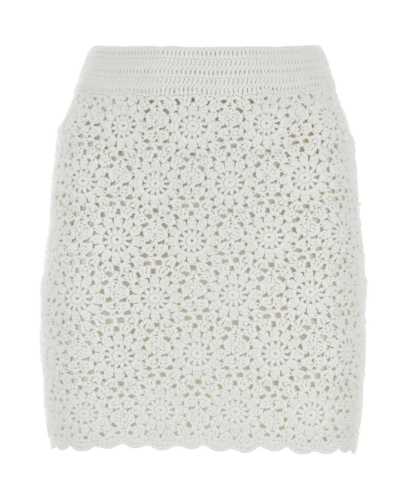 MC2 Saint Barth White Crochet Mini Skirt - 01
