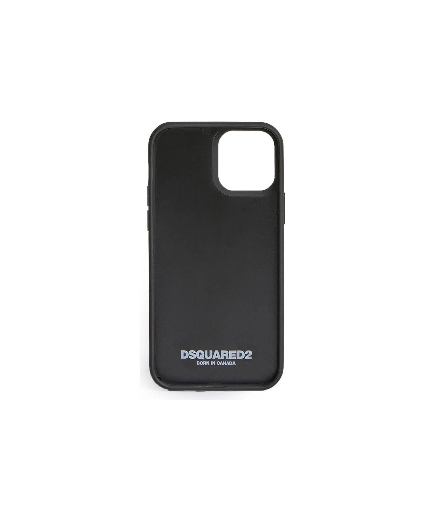 Dsquared2 Black Faux Leather Iphone 12 Pro Case - Nero