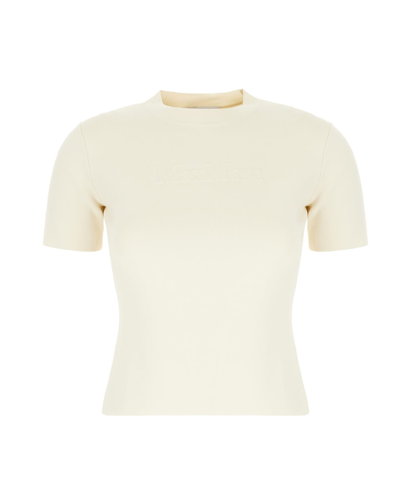 Max Mara Ivory Stretch Viscose Blend T-shirt - SETA