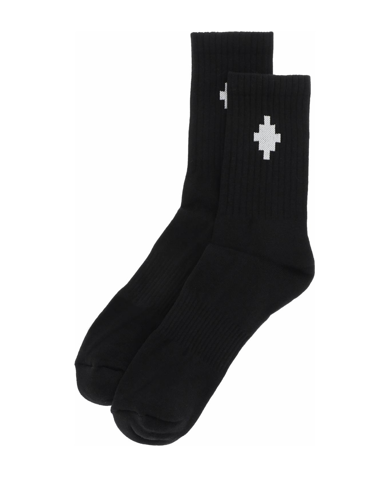 Marcelo Burlon Cross Logo Sport Socks - BLACK WHITE (Black)