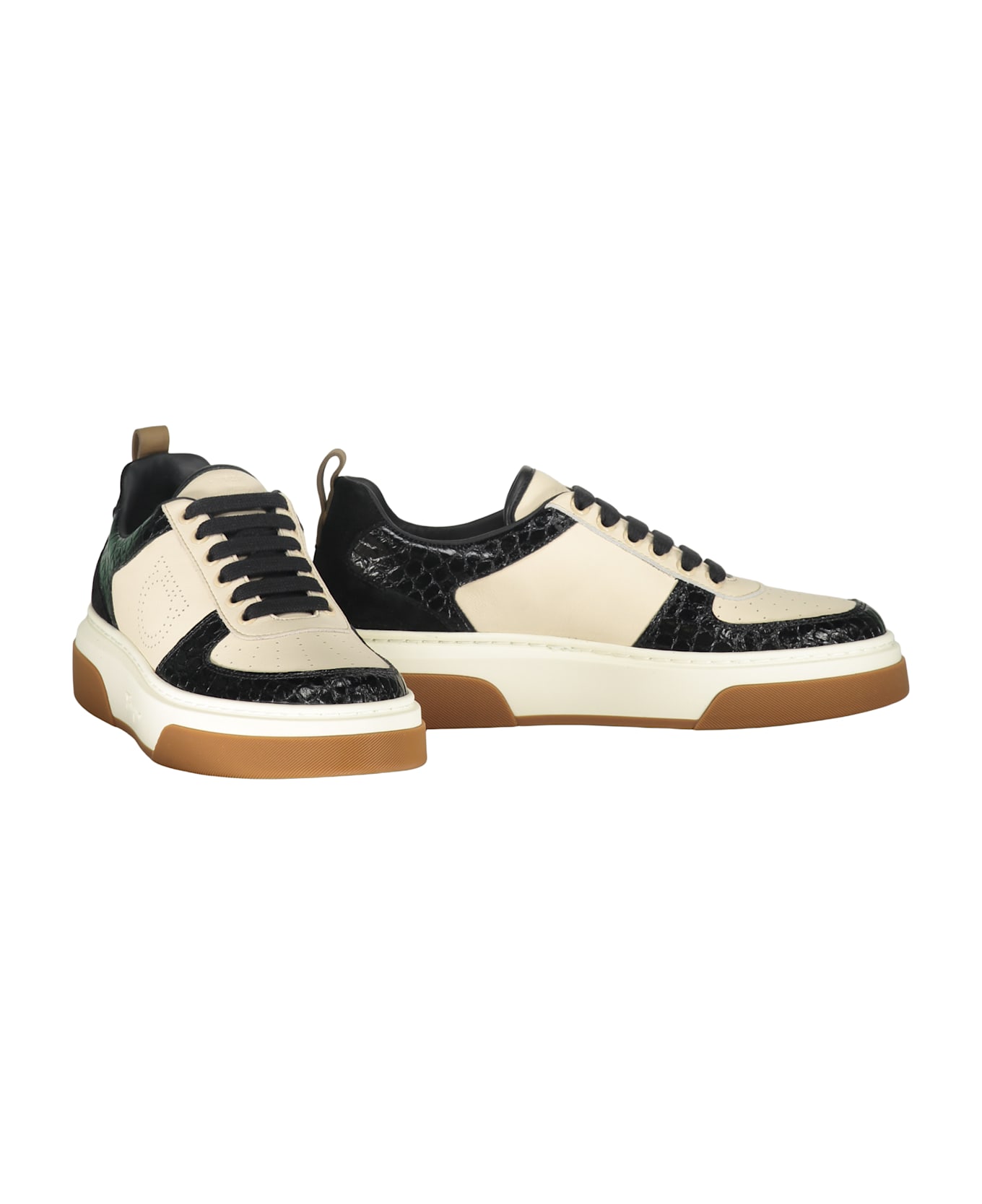 Ferragamo Leather Low-top Sneakers - Ivory