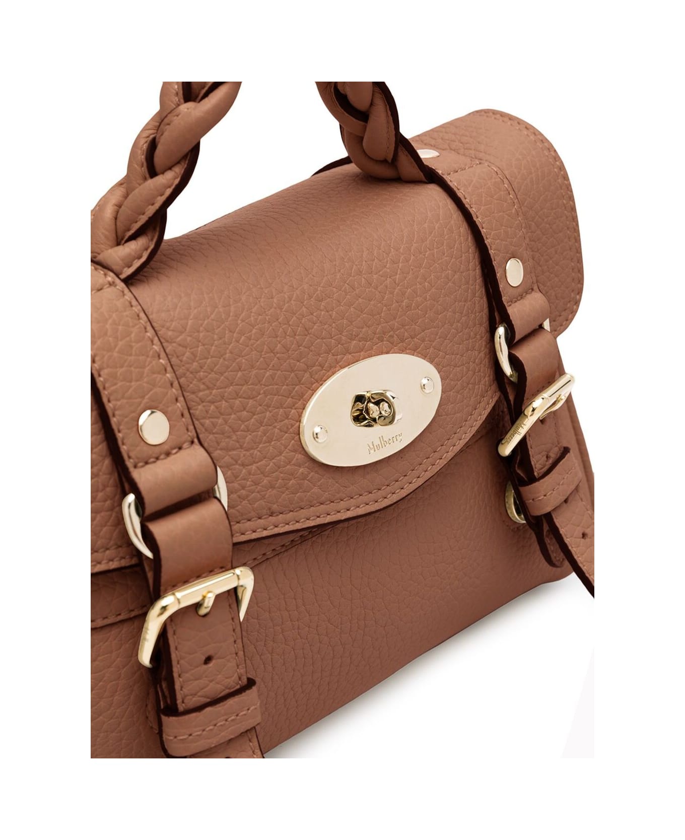 Mulberry 'mini Alexa Heavy' Brown Crossbody Bag In Leather Woman - Beige ショルダーバッグ