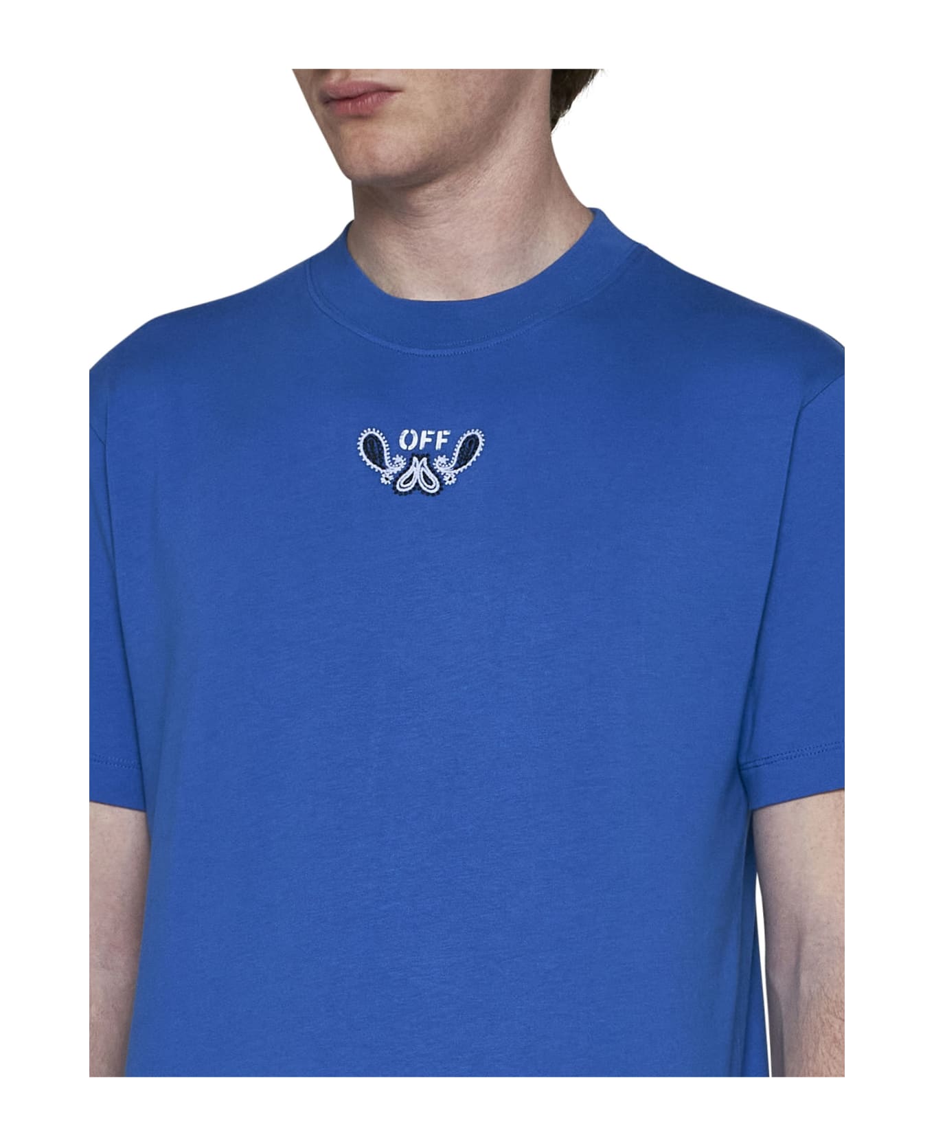 Off-White Off White Logo Printed Crewneck T-shirt - Nautical blue シャツ