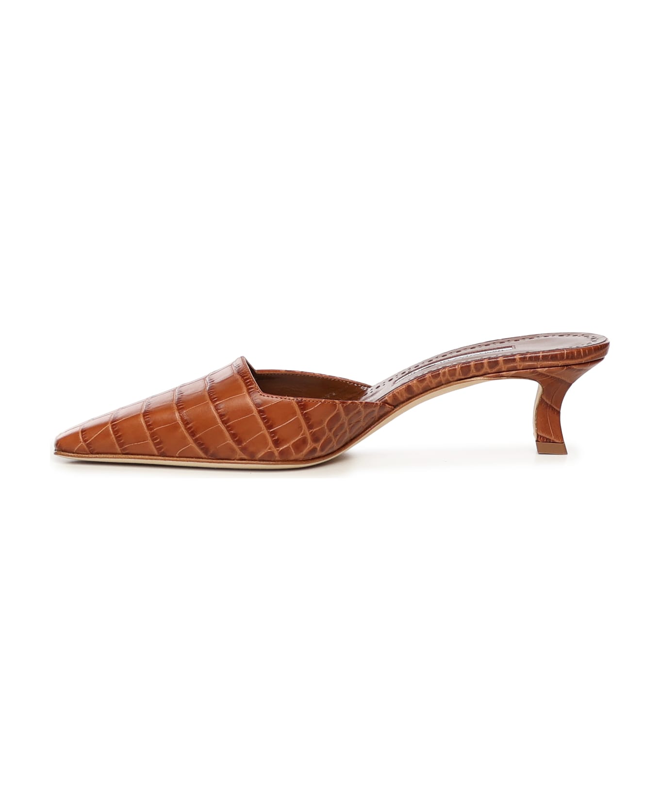 Manolo Blahnik Moiramu Leather Mules - Brown