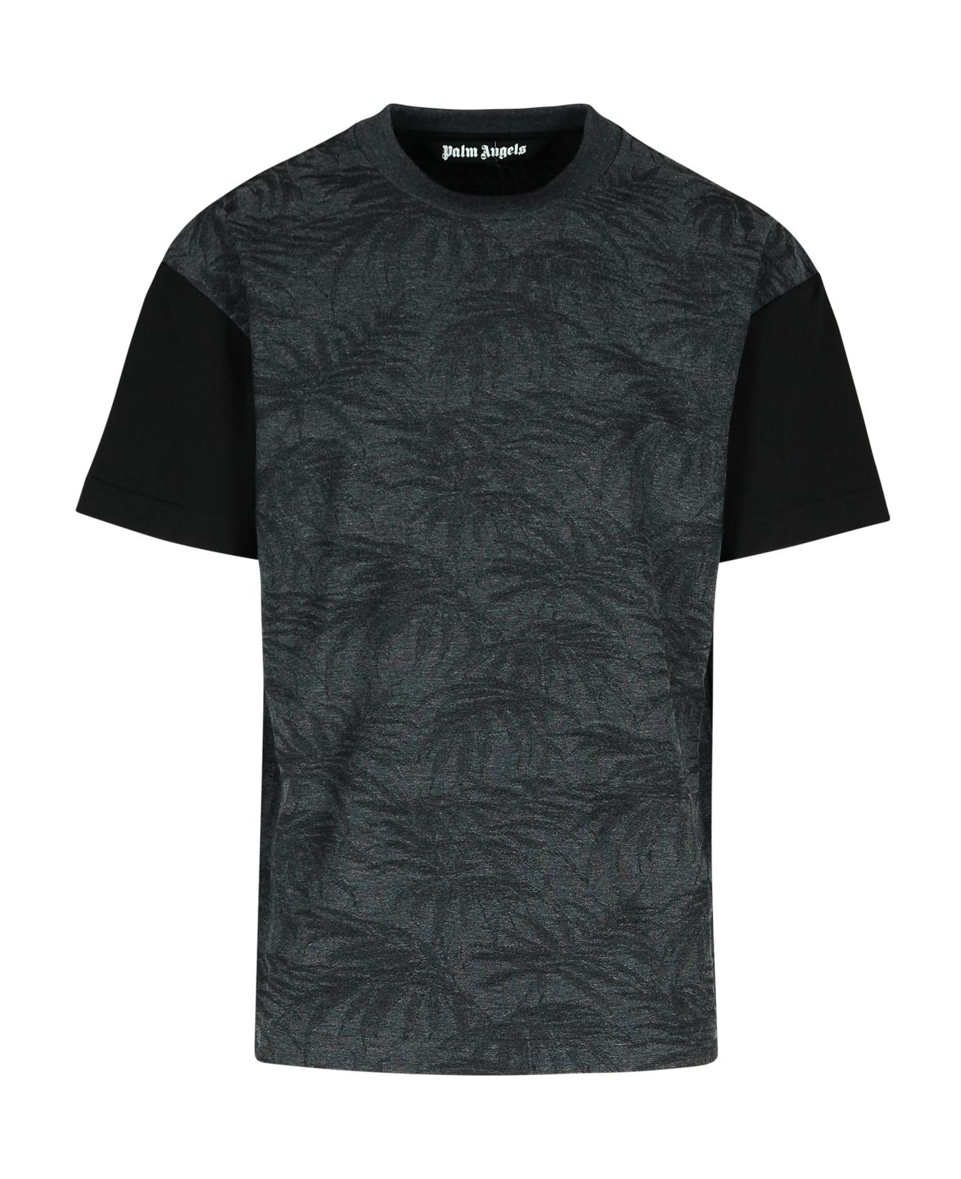 Palm Angels 
palms Curved
 Black Cotton Blend T-shirt - Black