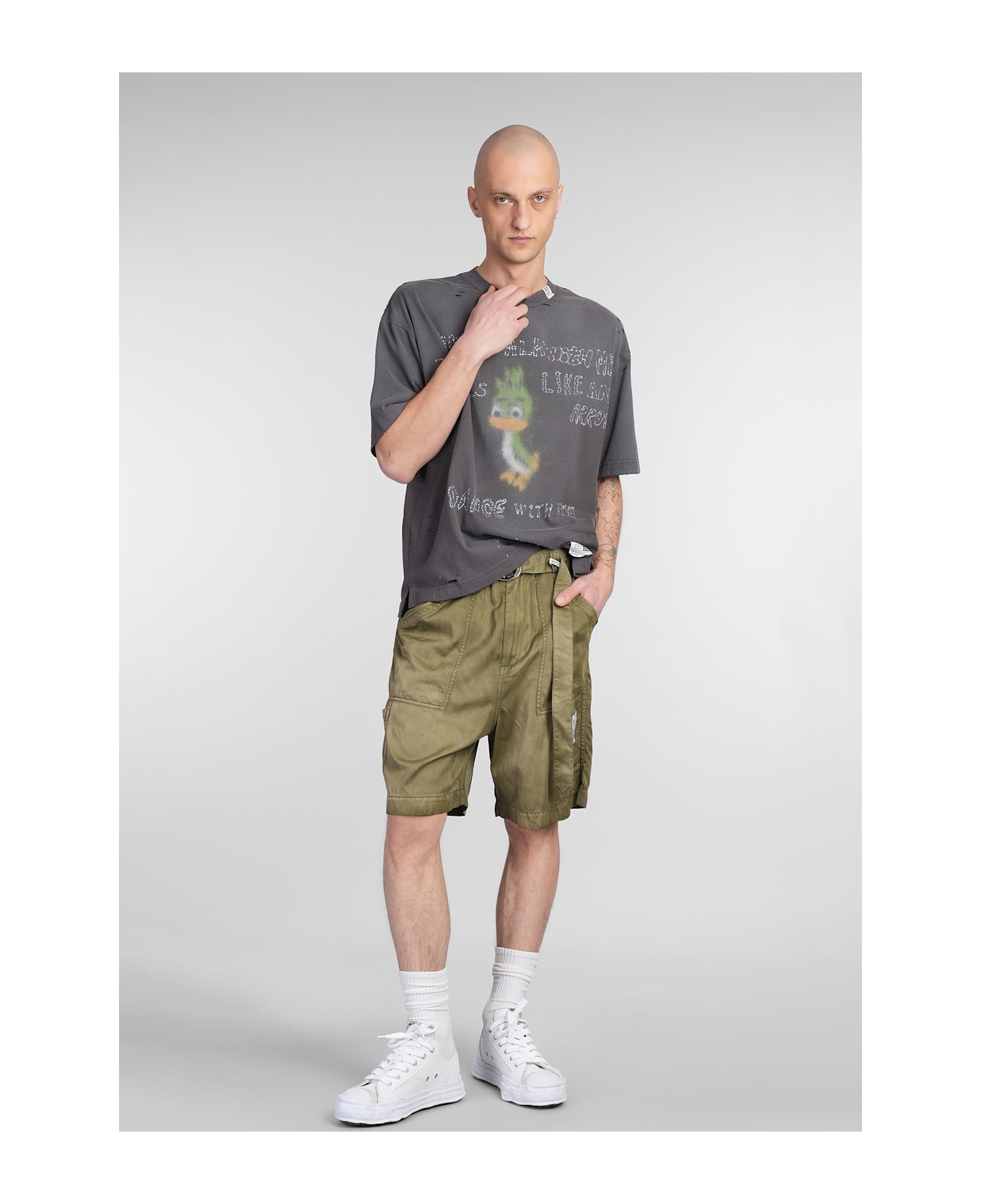 Mihara Yasuhiro Shorts In Khaki Rayon - khaki
