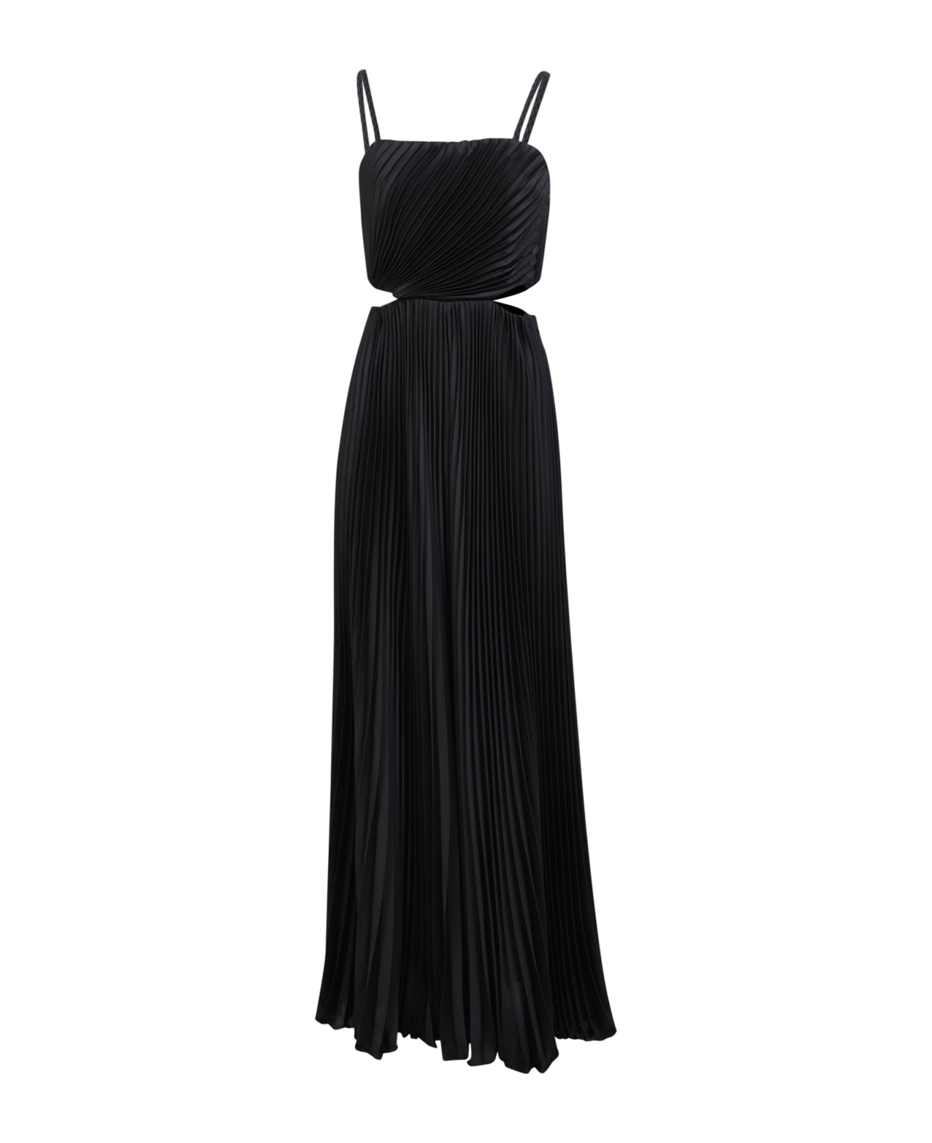 Alice + Olivia Pleated Black Jumpsuit - Black ワンピース＆ドレス