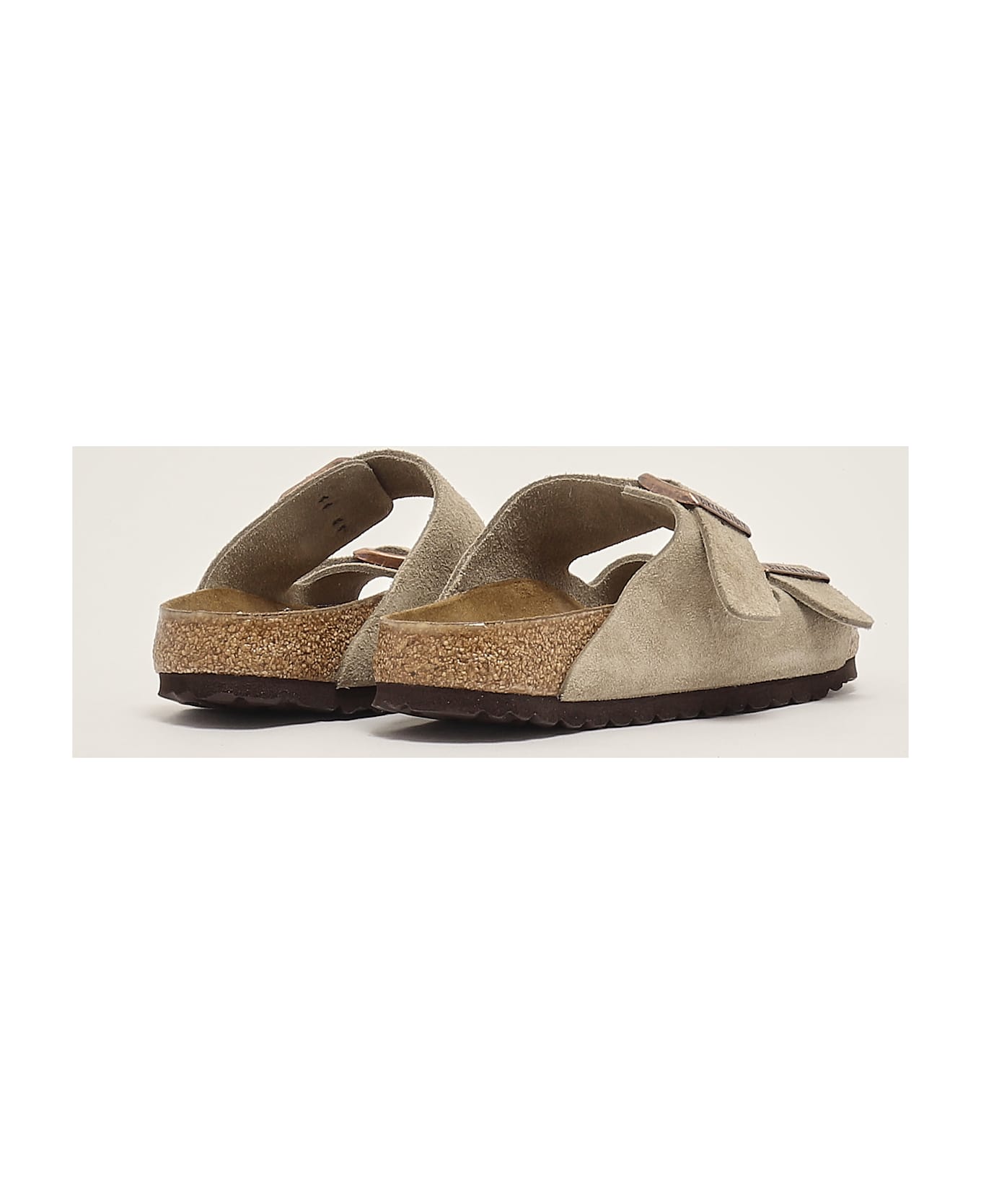 Birkenstock Arizona Taupe Suede Leather Sandal - TORTORA
