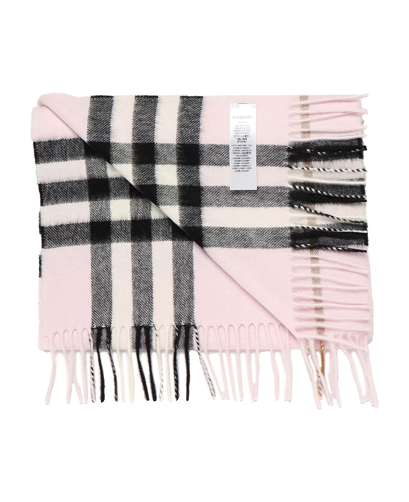 Burberry Cashmere Check Scarf - Pink