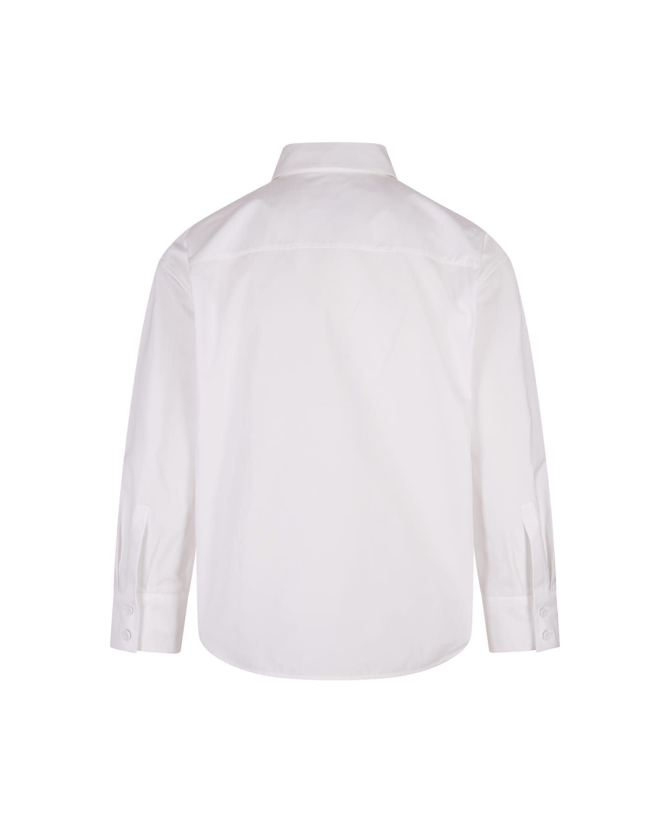 Jil Sander White Poplin Cropped Shirt - White
