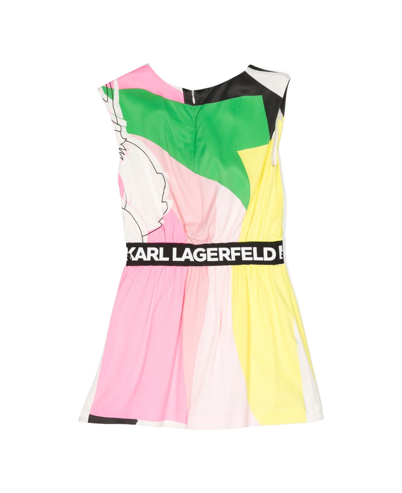 Karl Lagerfeld Kids Karl Lagerfeld Abito Choupette Multicolor In Viscosa Bambina - Multicolor