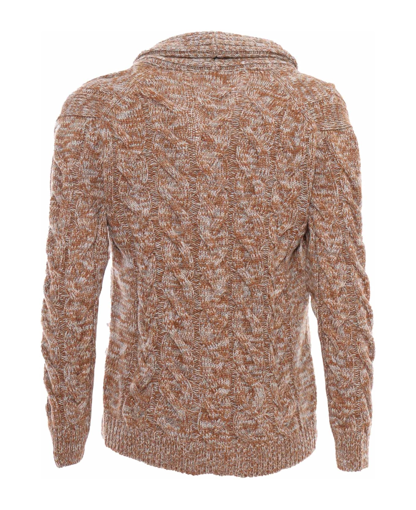 Settefili Cashmere Braided Cardigan - BROWN