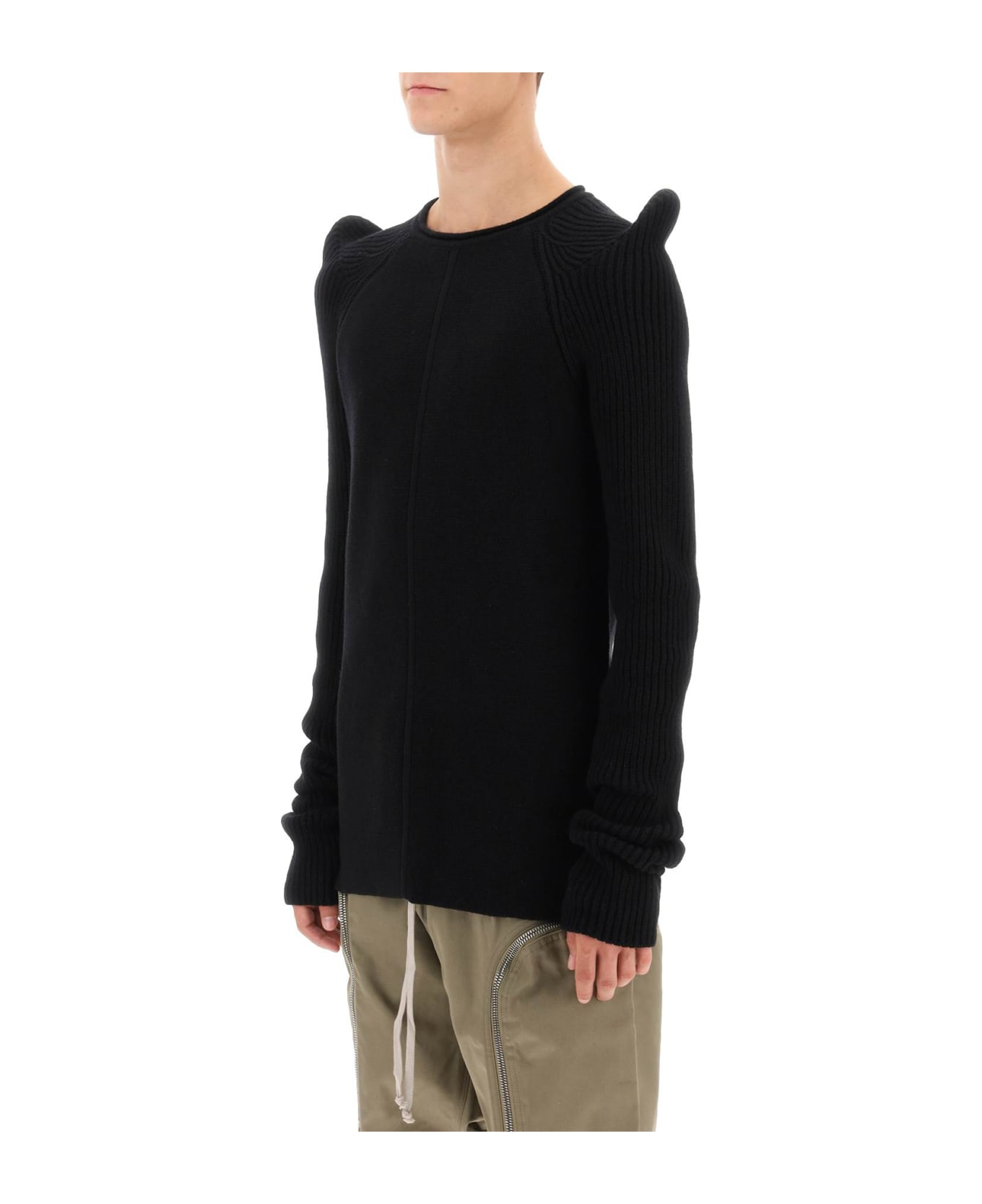 Rick Owens Pointy Shoulders Cashmere Sweater - BLACK (Black)