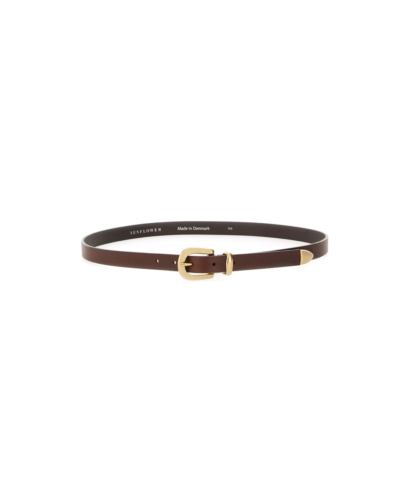 Sunflower Leather Belt - DARK BROWN