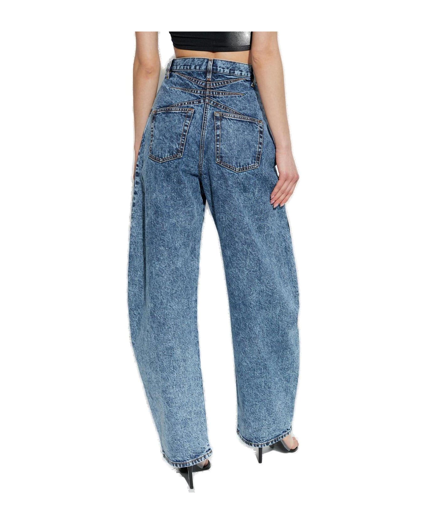 Alaia Curved Jeans - BLEU NEIGE