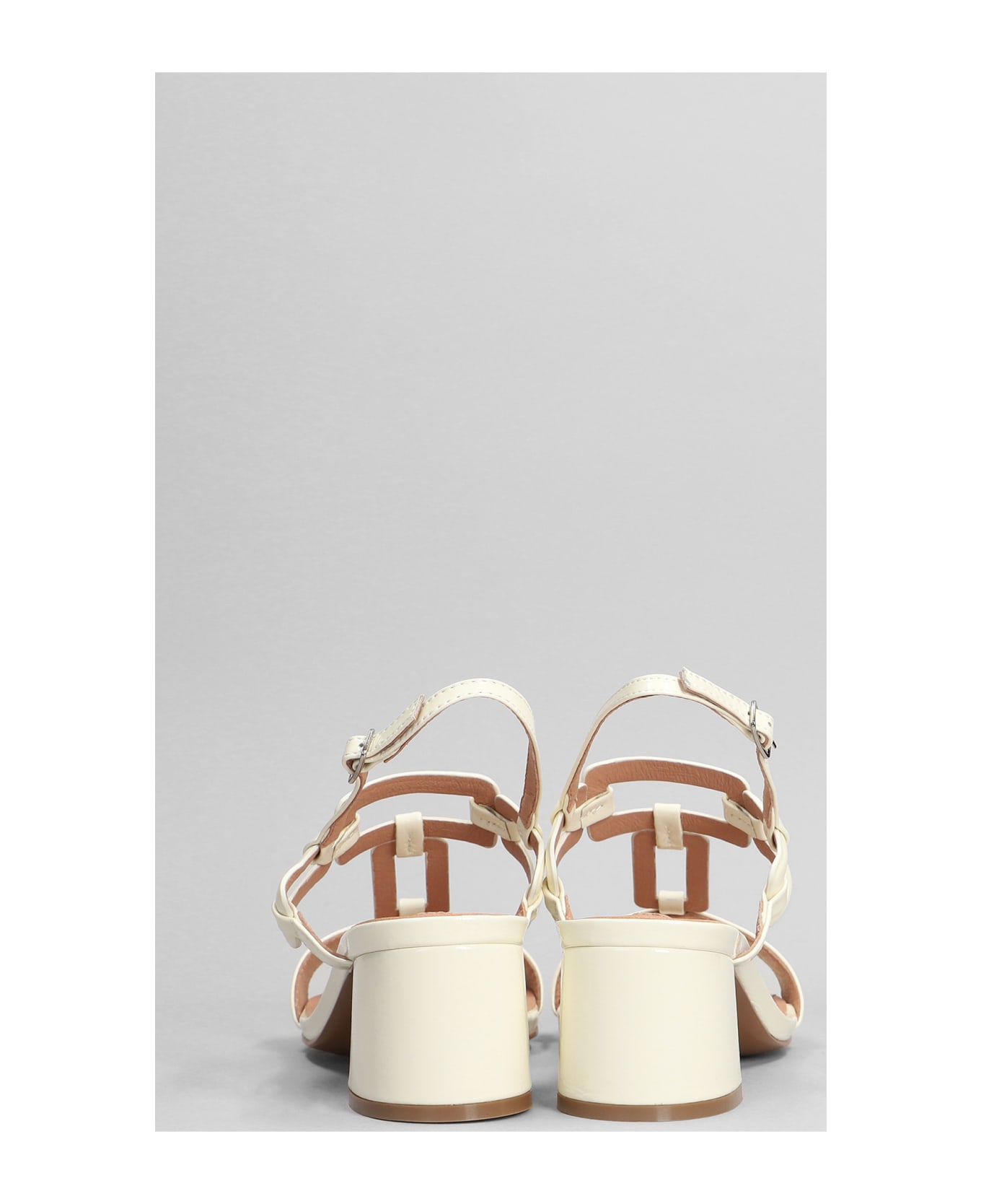 Bibi Lou Zinnia 50 Sandals In White Patent Leather - white