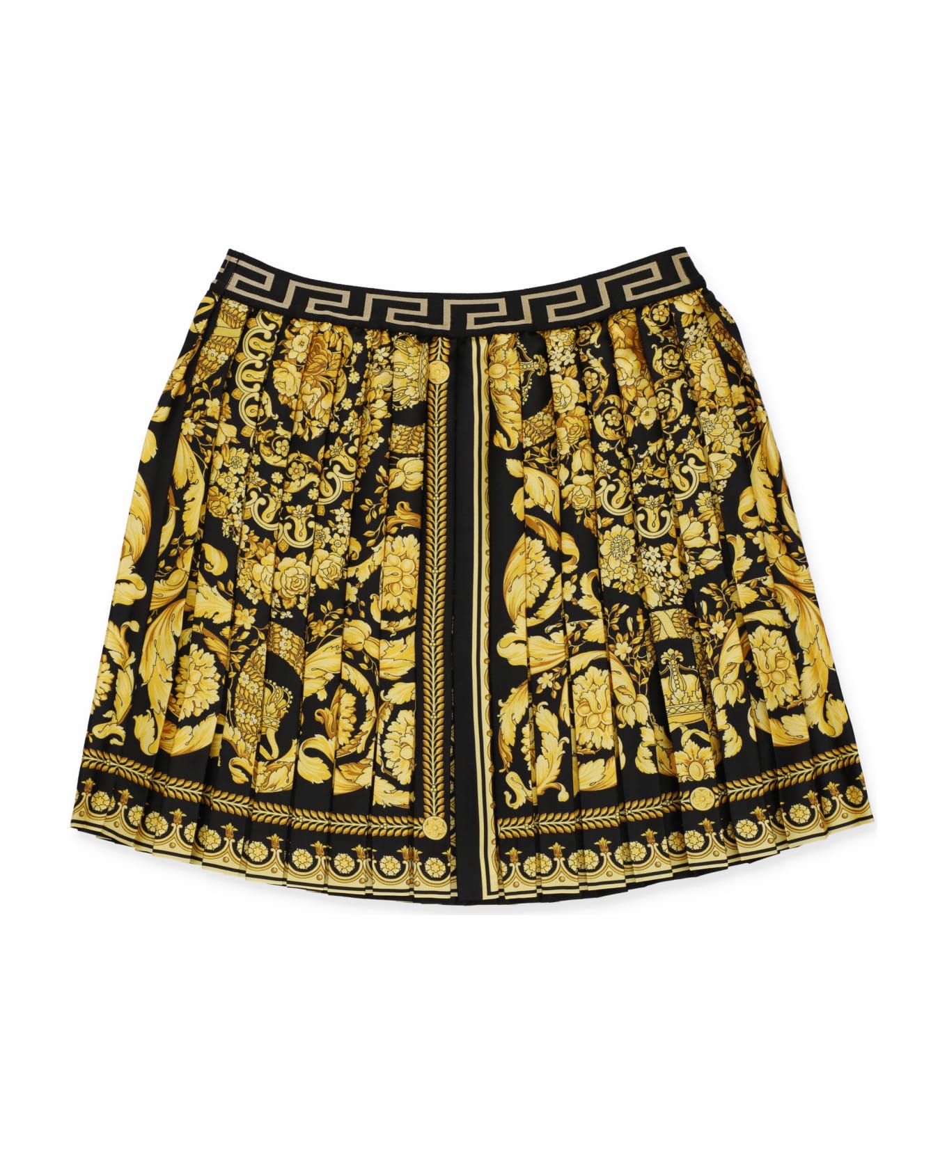 Young Versace Barocco Kids Pleated Skirt - MULTICOLOR