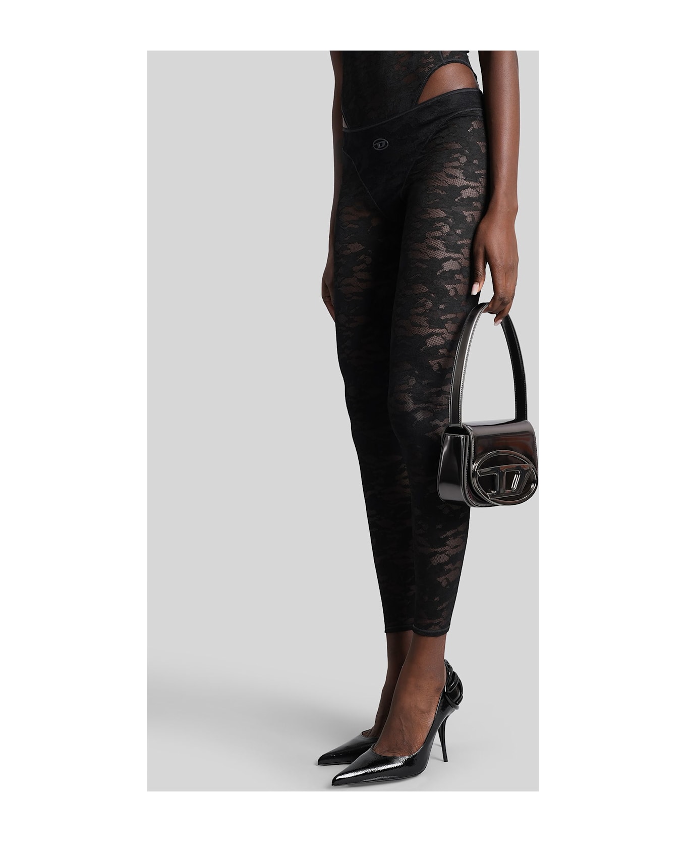 Diesel Claire-utlt Leggings In Black Polyester - black