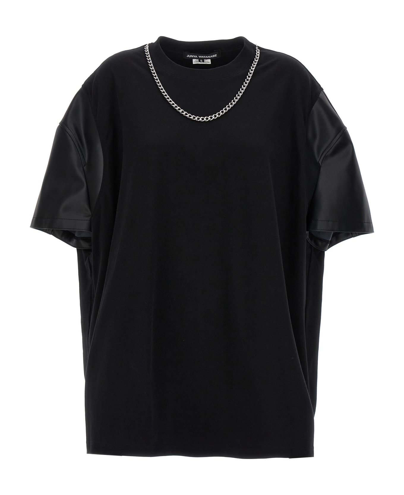 Junya Watanabe Eco-leather Sleeve T-shirt - Black  