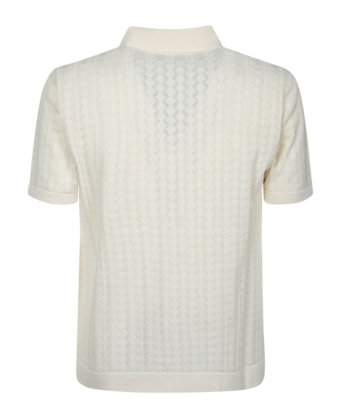 Dolce 
Gabbana Perforated Cotton Knit Shirt - Beige