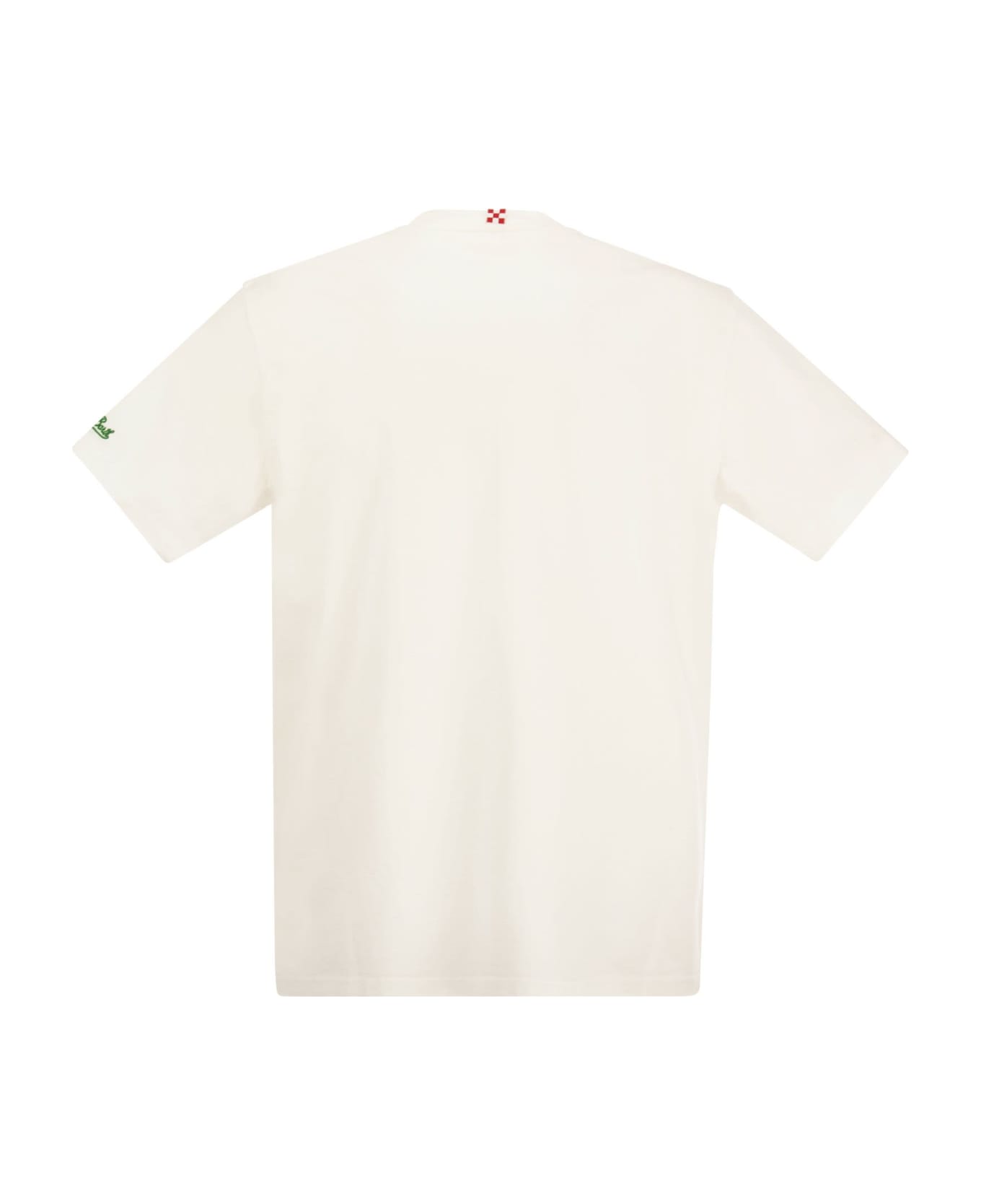 MC2 Saint Barth Tennis Team T-shirt With Embroidery On Pocket - White