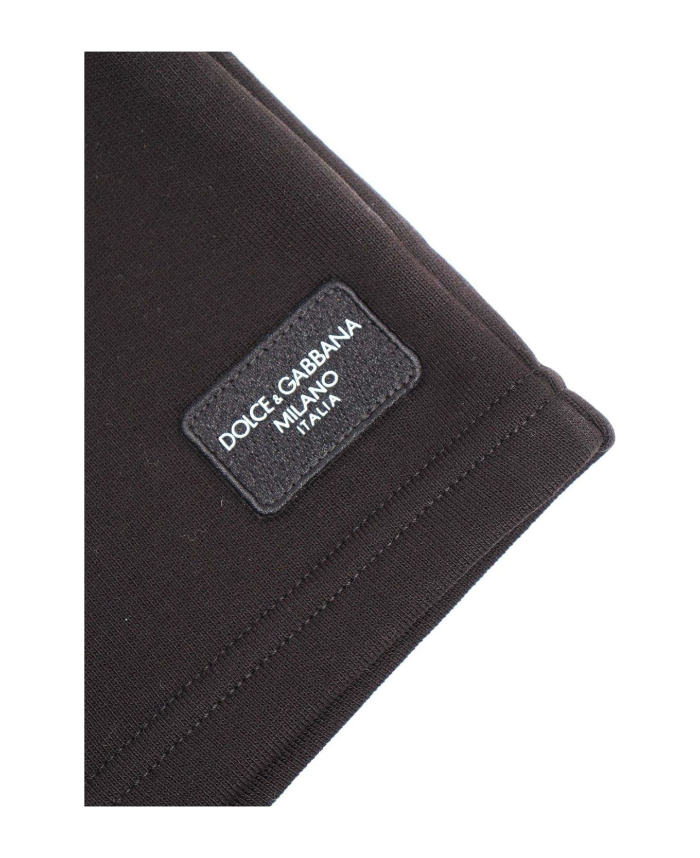 Dolce & Gabbana Logo-patch Drawstring Bermuda Shorts - BLACK ボトムス