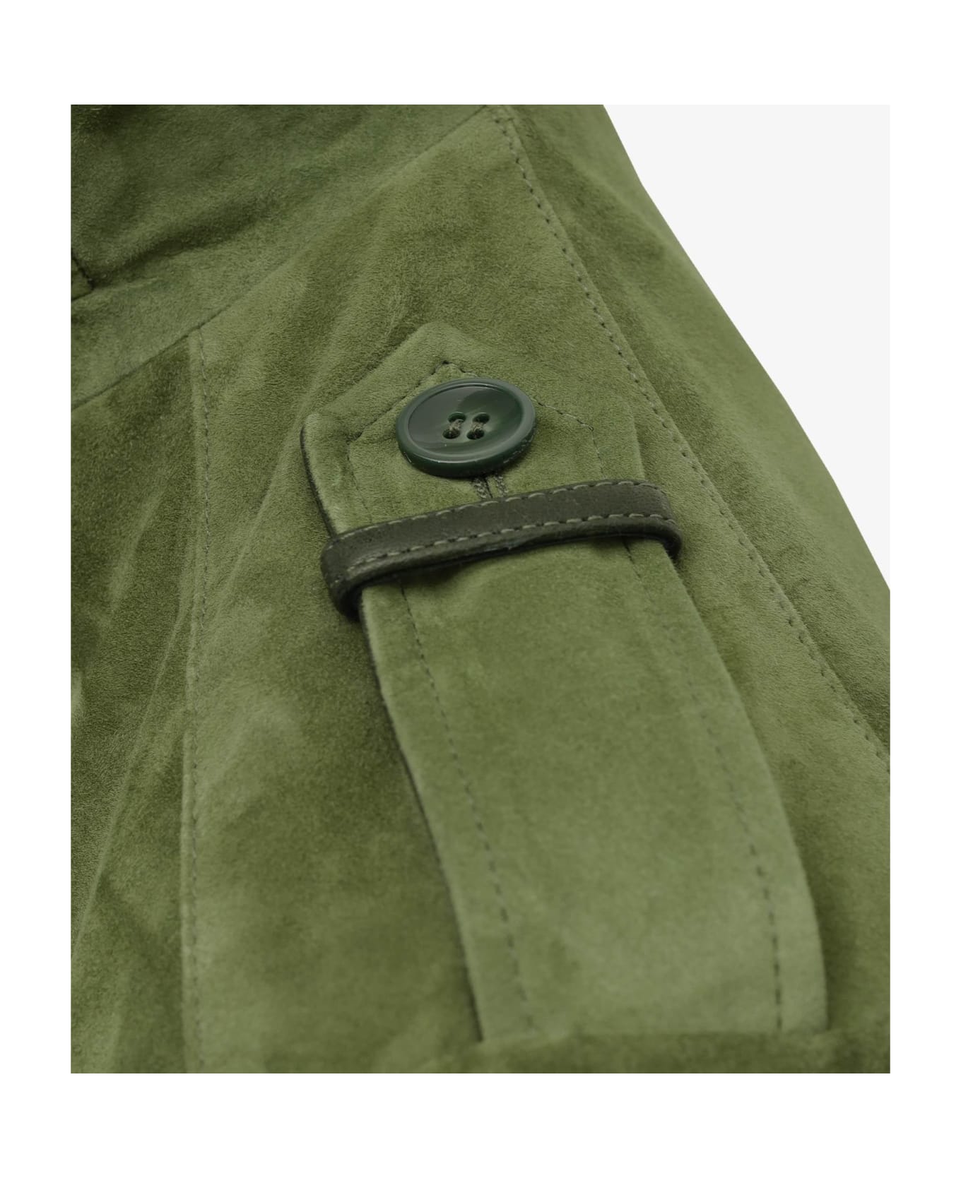 Larusmiani Devon Sahariana Jacket Leather Jacket - Olive