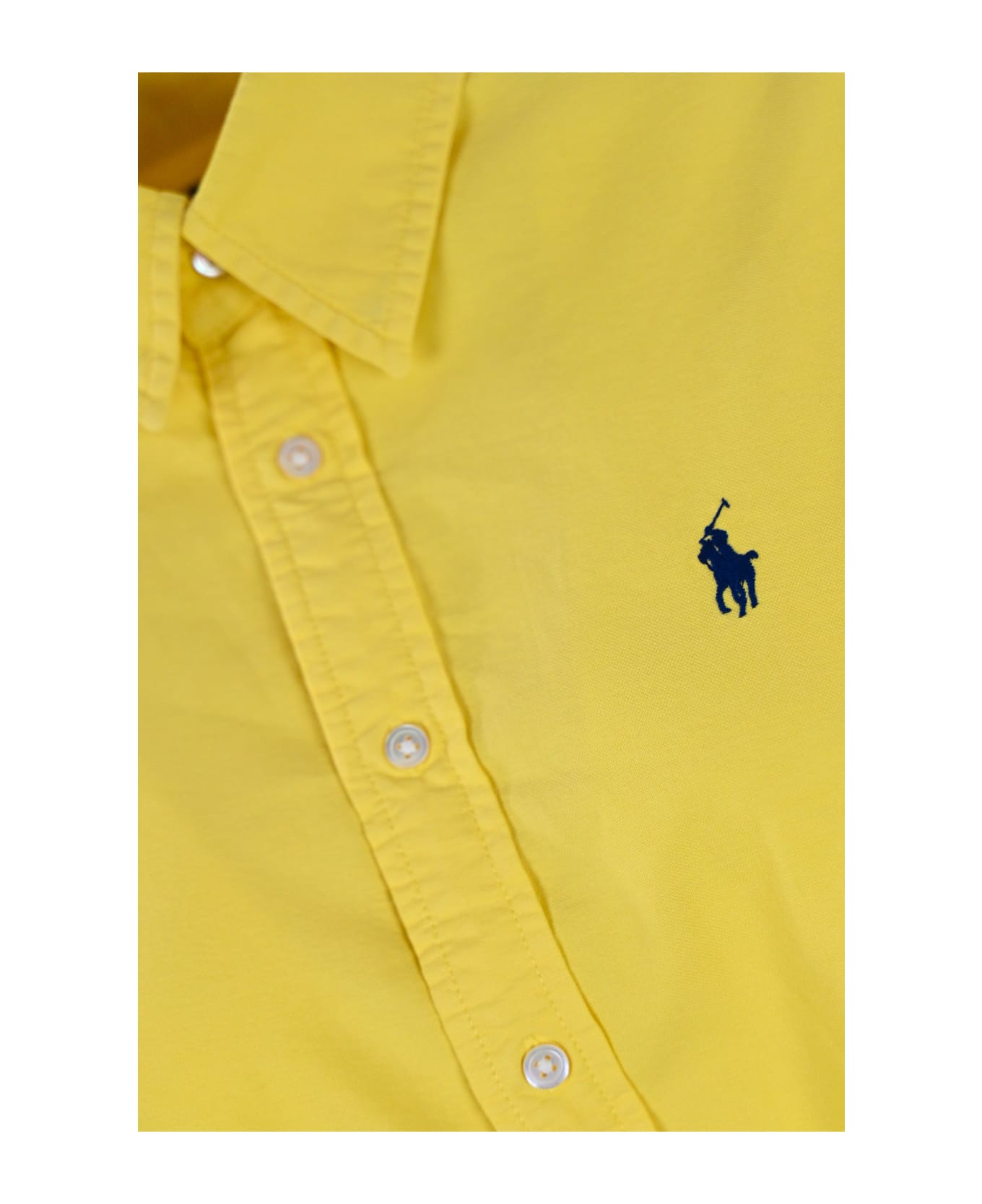 Polo Ralph Lauren Shirt Dress With Pony Logo - Yellow