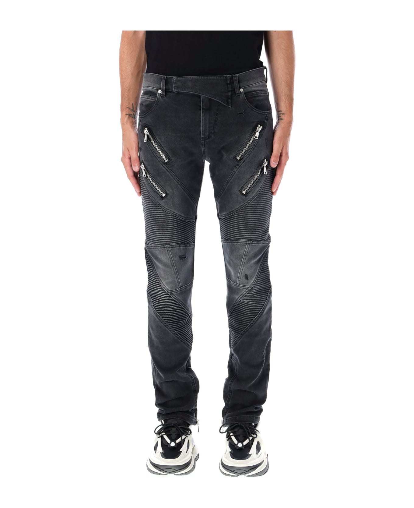 Balmain Destroy Denim Pants - NOIR DELAVE