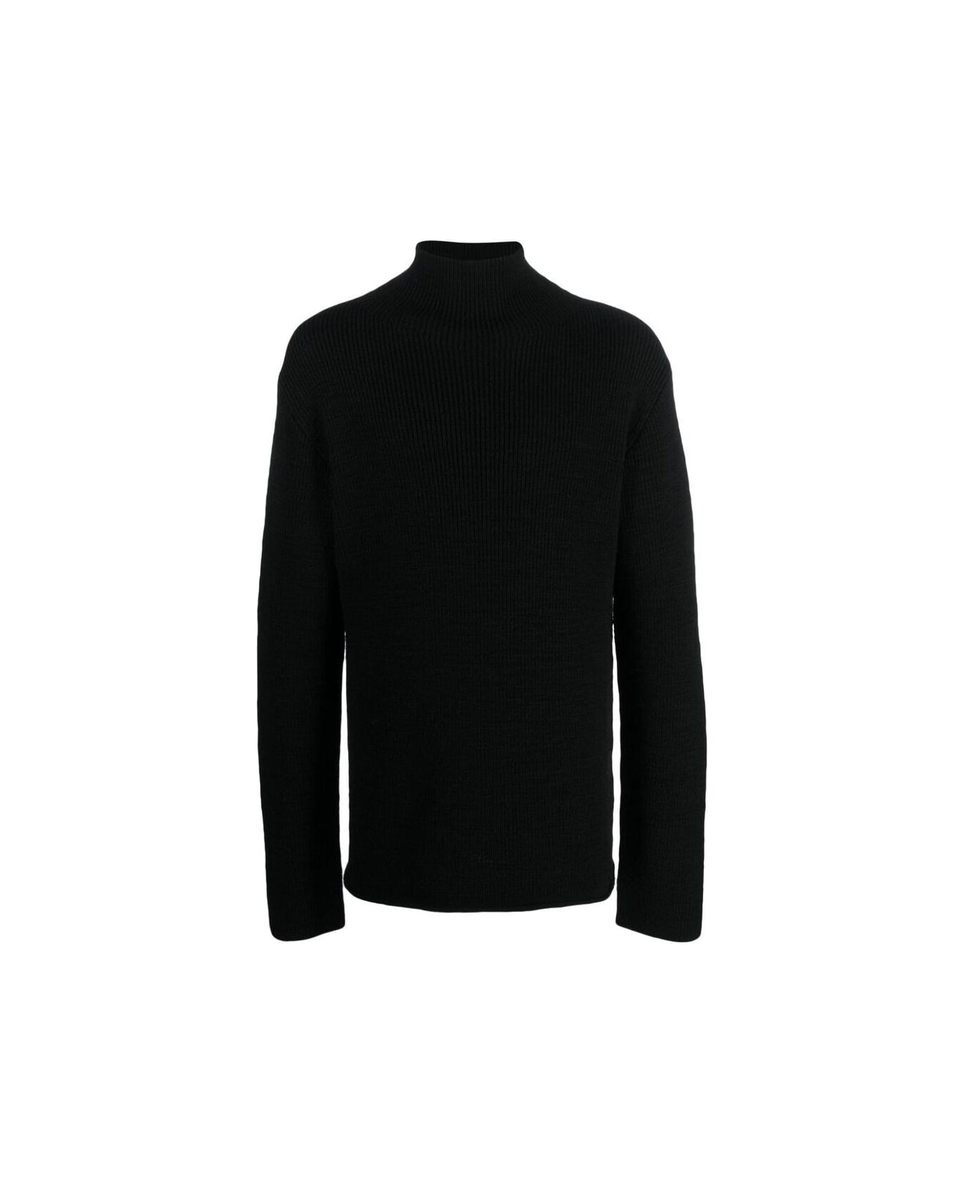 The Row High-neck Knitted Sweater - BLACK