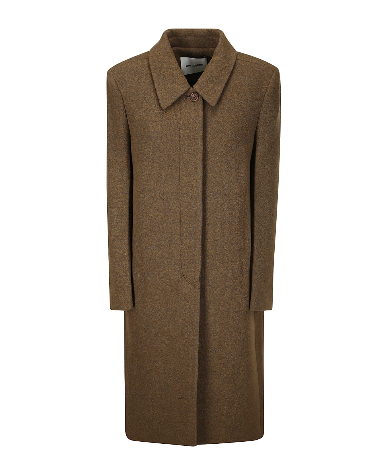 Low Classic Fluffy Wool Single Mac Coat - BROWN