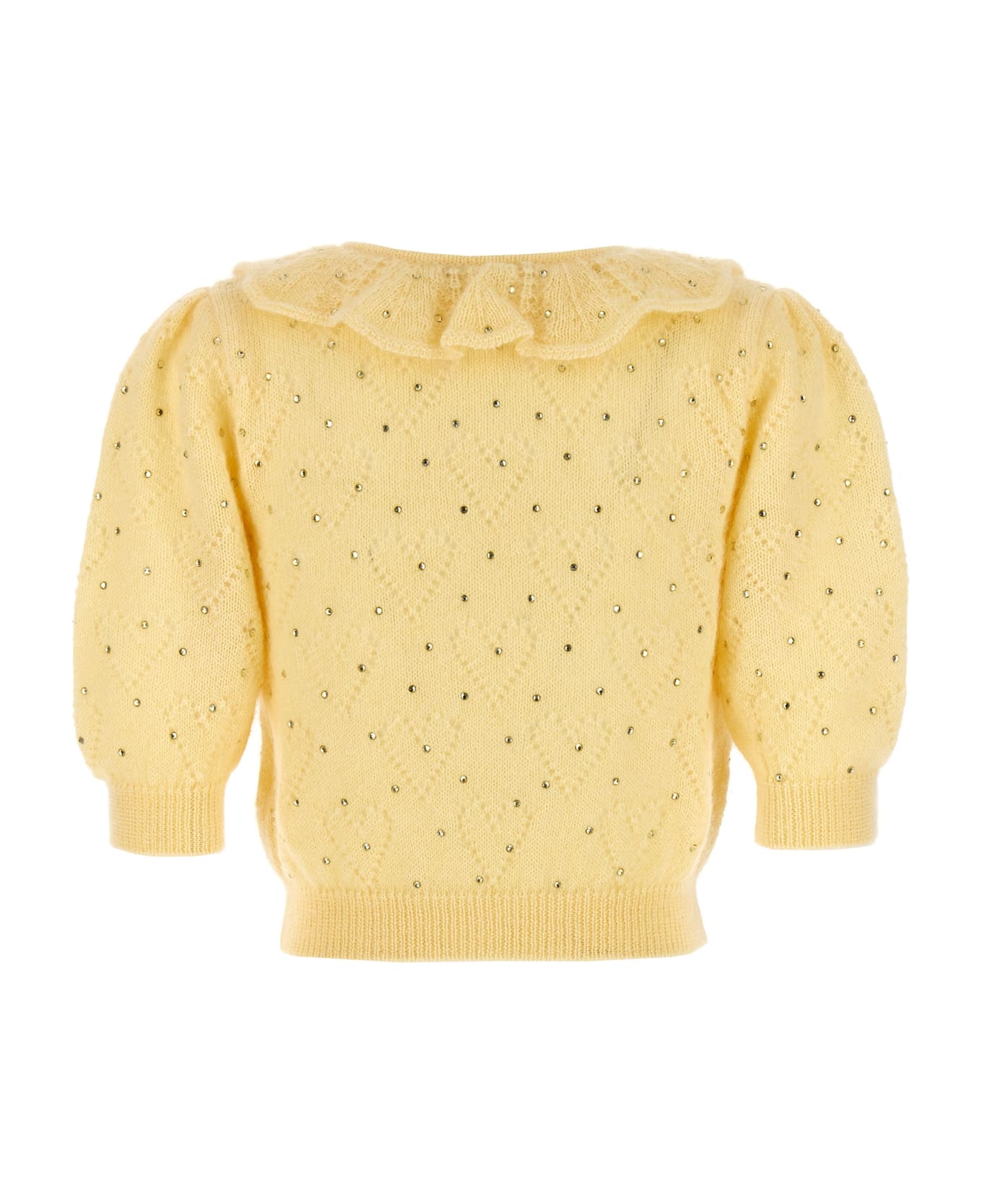Alessandra Rich Rhinestone Sweater - Yellow ニットウェア