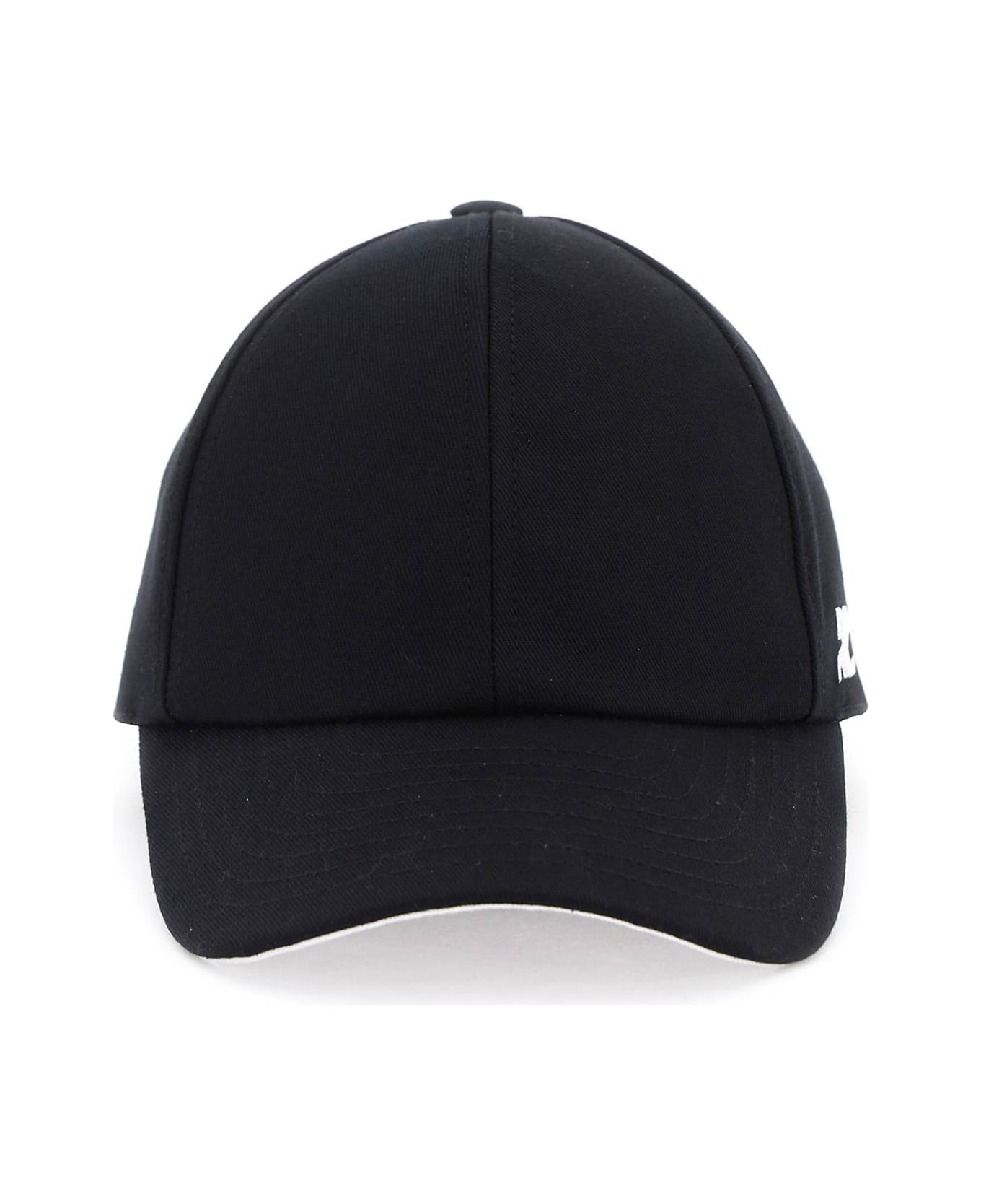 Courrèges Cotton Baseball Cap - BLACK (Black) 帽子