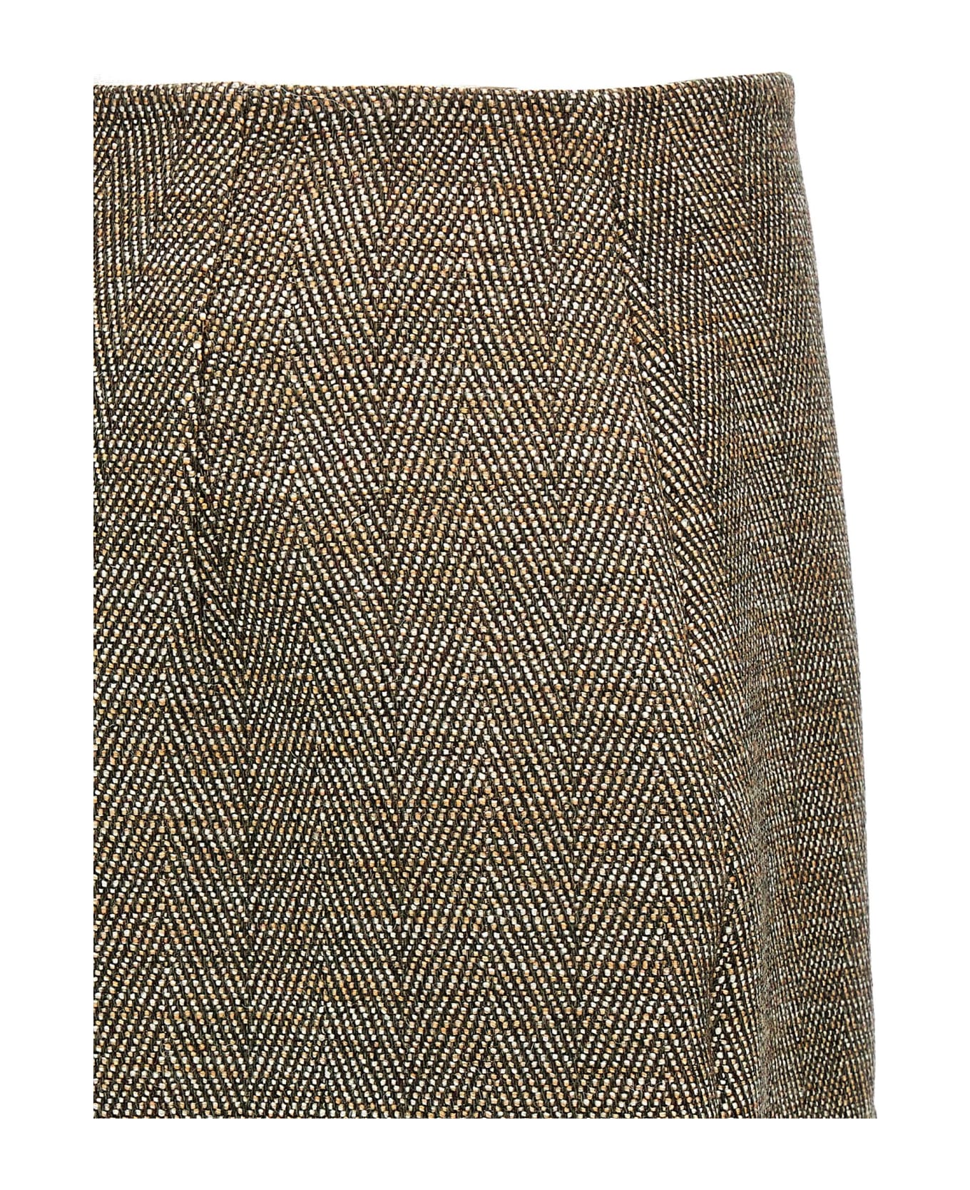 スカート STELLA MCCARTNEY Slit tweed skirt Brown 6301203EJ701 Stella McCartney Slit Tweed Skirt | italist