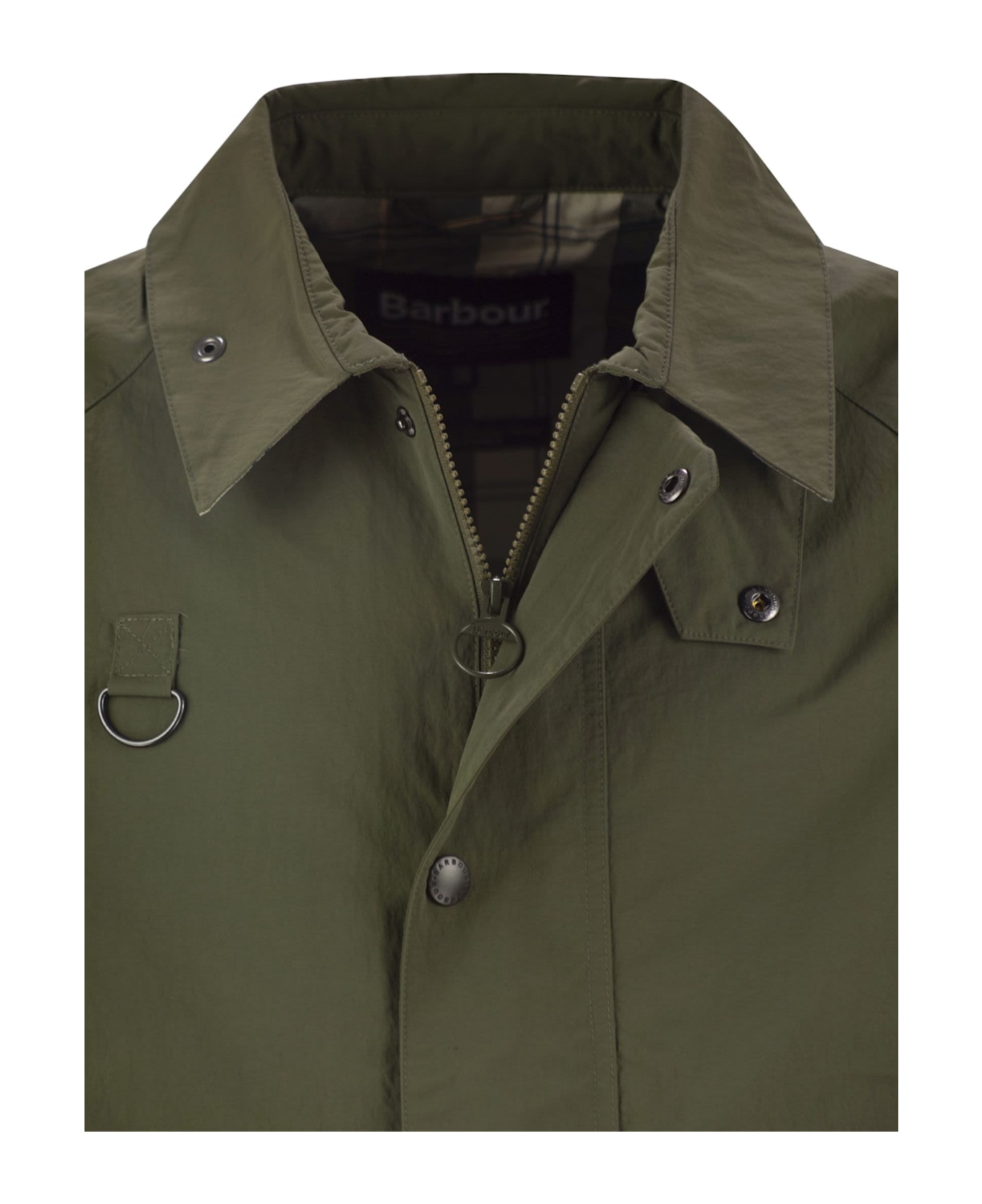 Barbour Spey - Lightweight Jacket With Tartan Lining - Military Green