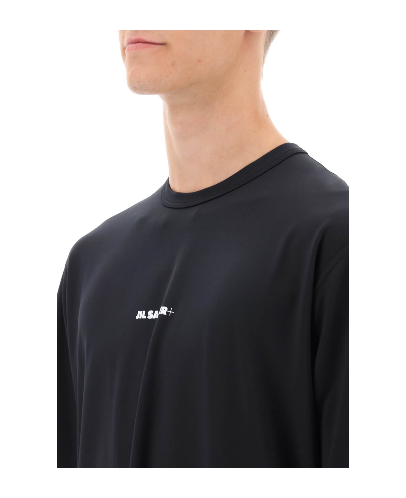 Jil Sander Activewear Running T-shirt In Recycled Jersey - BLACK