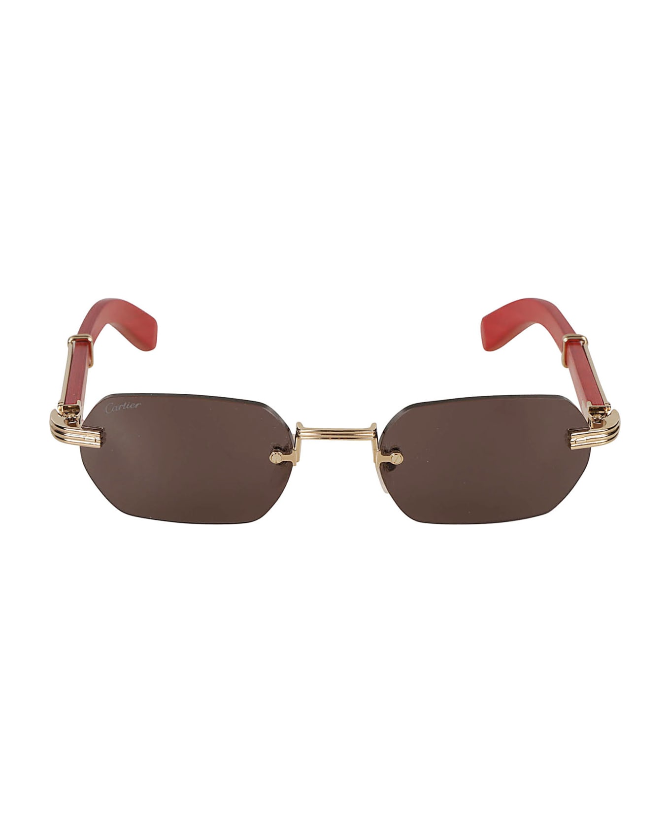 Cartier Eyewear Hexagon Frame-less Sunglasses Sunglasses - gold