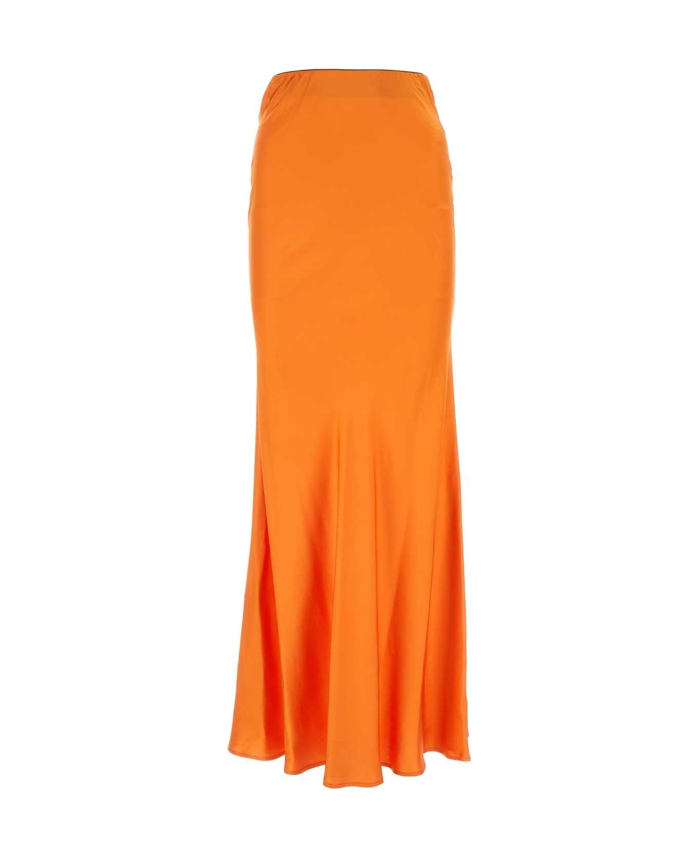 Hebe Studio Orange Satin Kate Skirt - ORANGE
