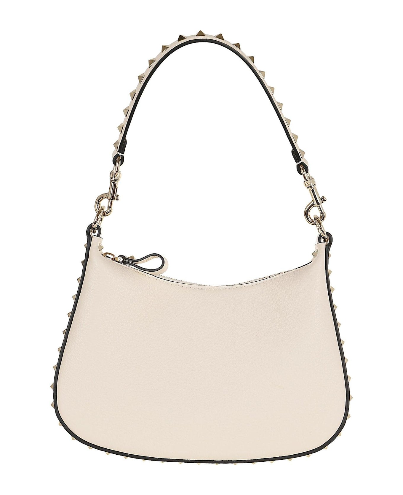 Valentino Garavani Garavani Rockstud Zip-up Small Shoulder Bag - White