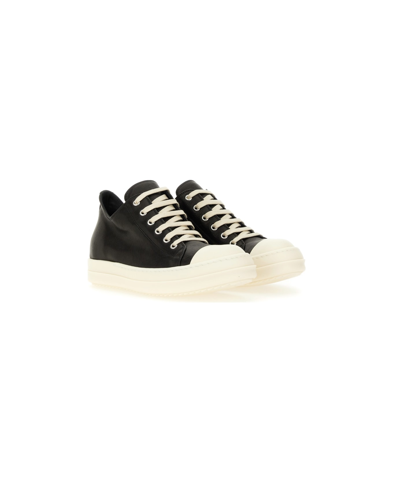 Rick Owens Leather Sneaker - BLACK