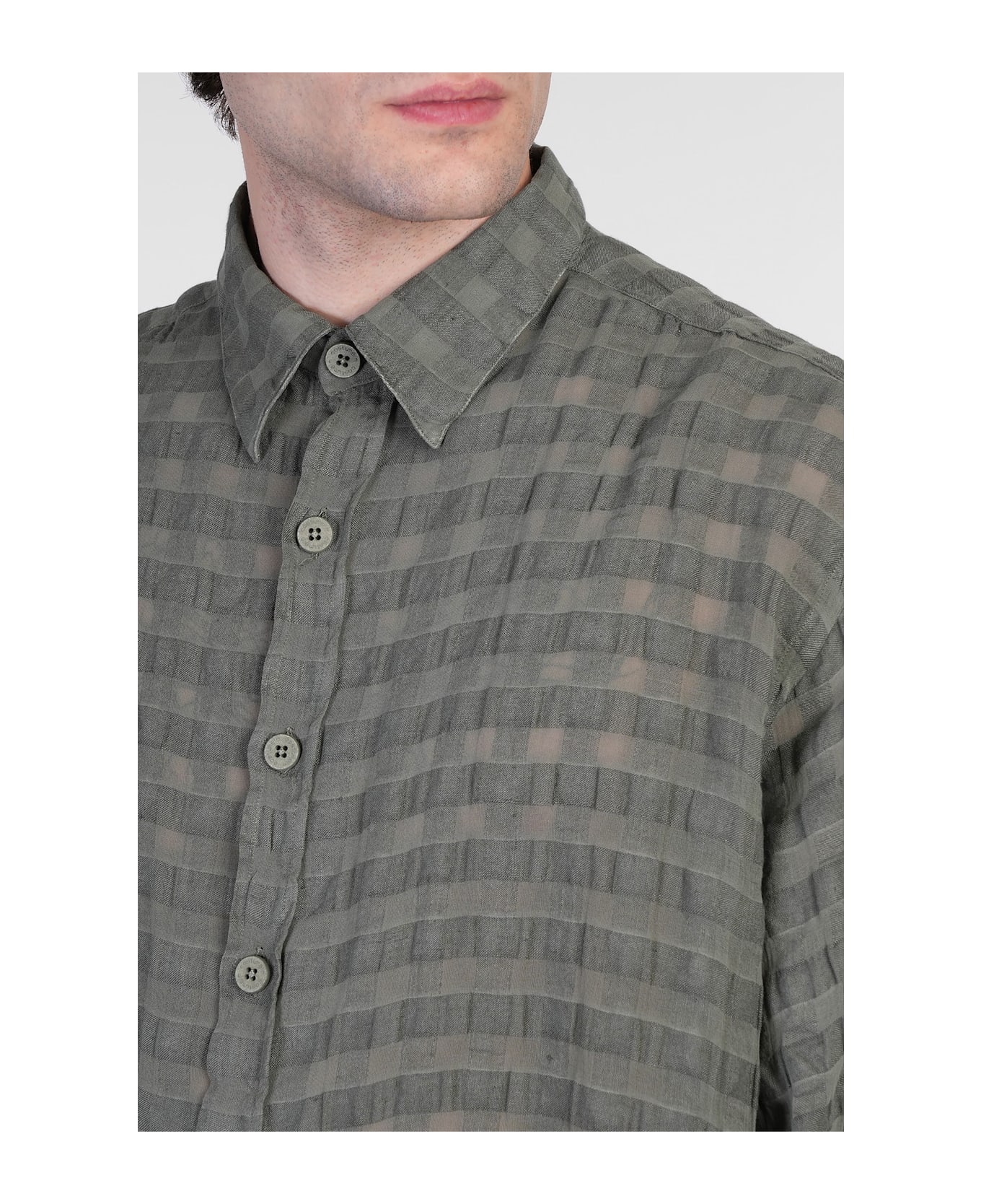 costumein Stefano Shirt In Green Linen - green