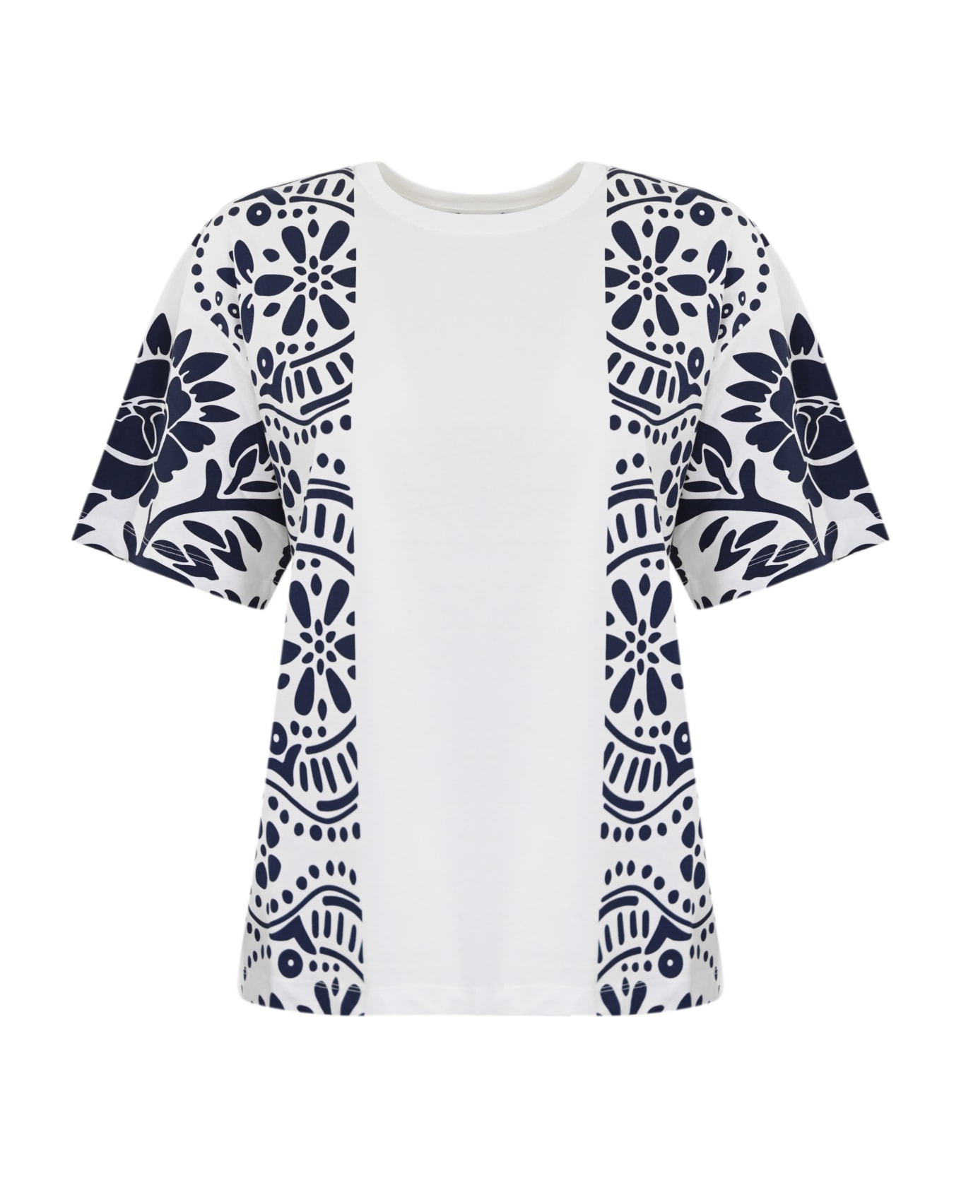 Weekend Max Mara Patterned Cotton T-shirt - FANTASIA