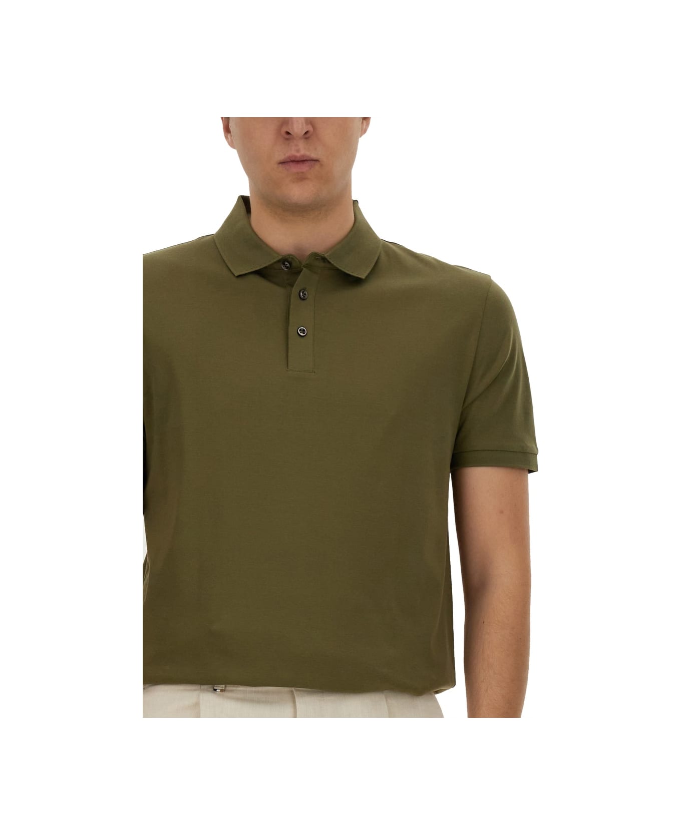 Hugo Boss Cotton Polo - GREEN ポロシャツ