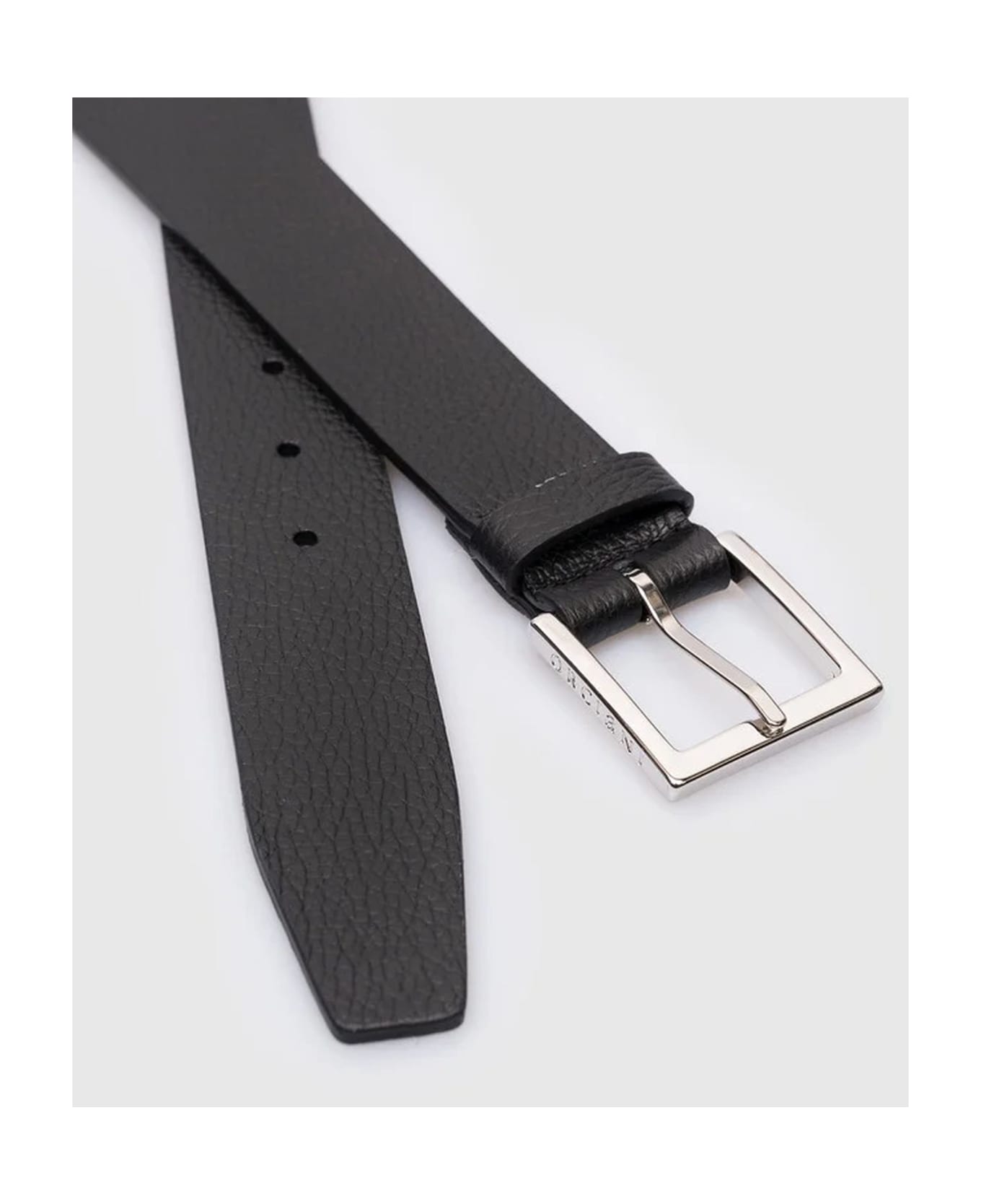 Orciani Black Leather Belt - Black